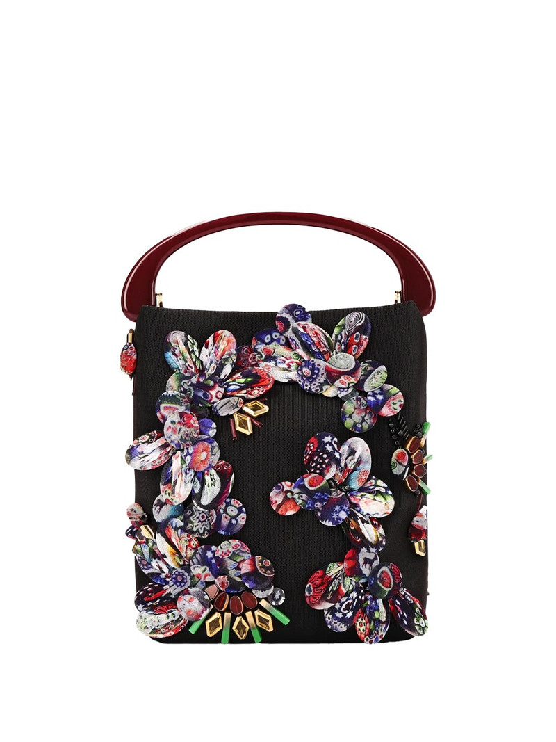 Micro bag with embroidery and resin handle 3