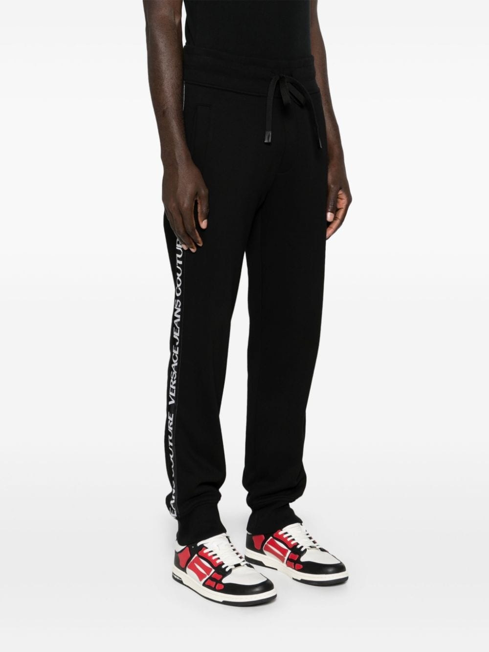 logo-trim cotton track pants - 3