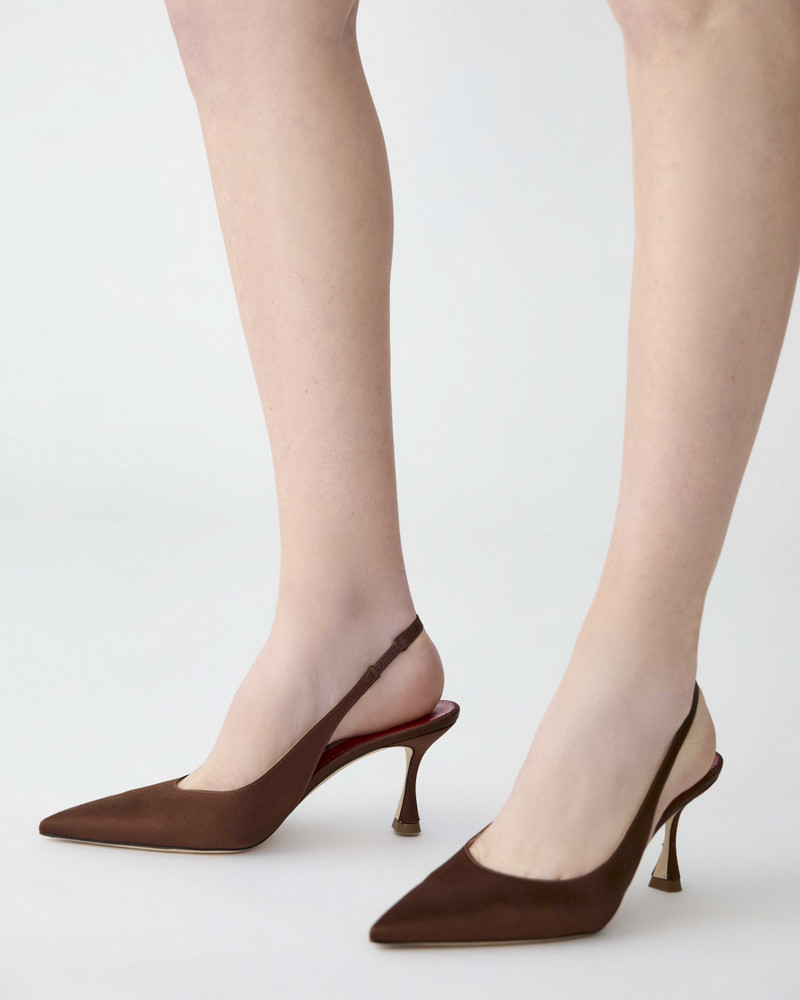 Satin Slingback Heels 3