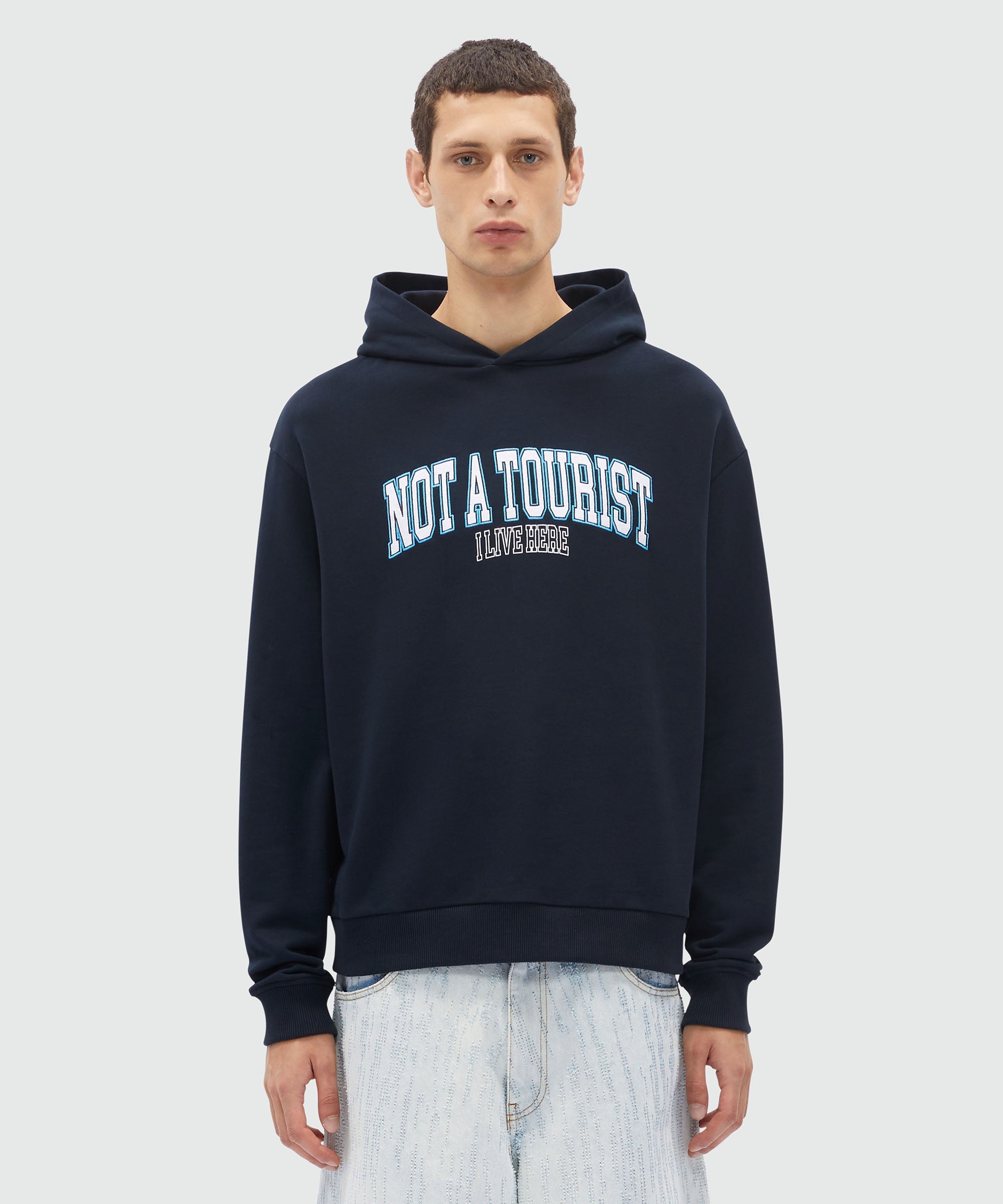 Blue jersey sweatshirt with MSGM quotes - 2