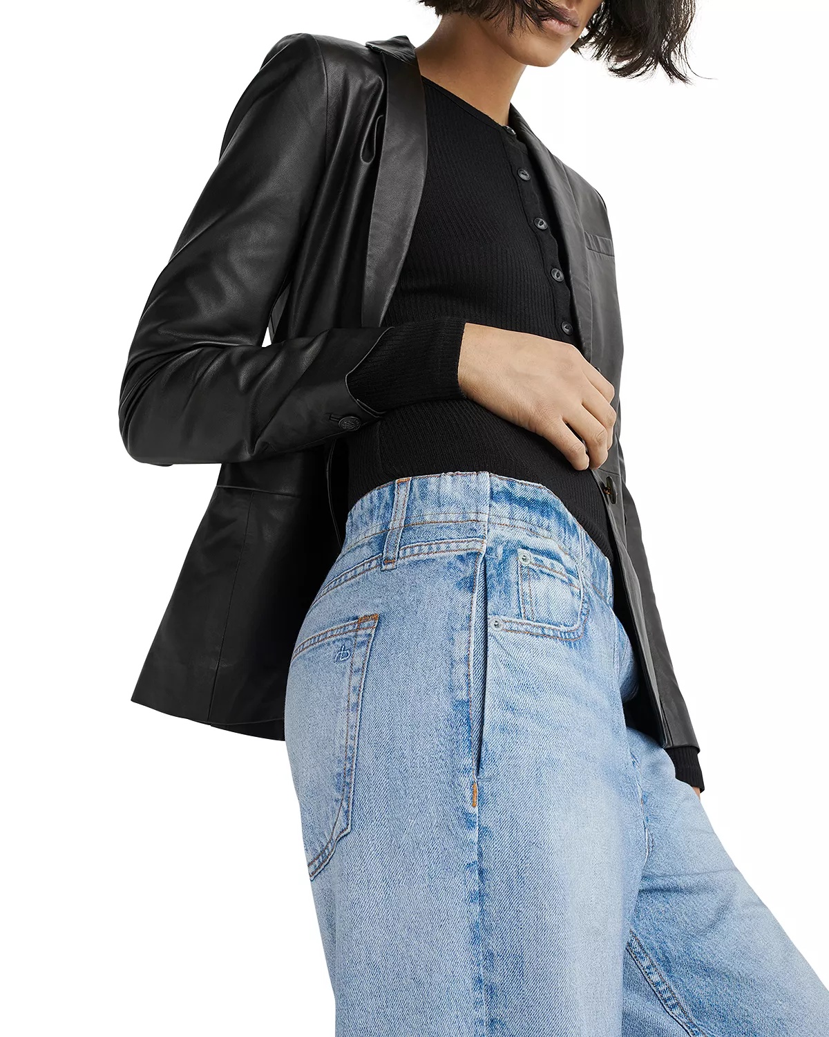 Miramar High Rise Wide Leg Cotton Terry Sweatpant Jeans - 5