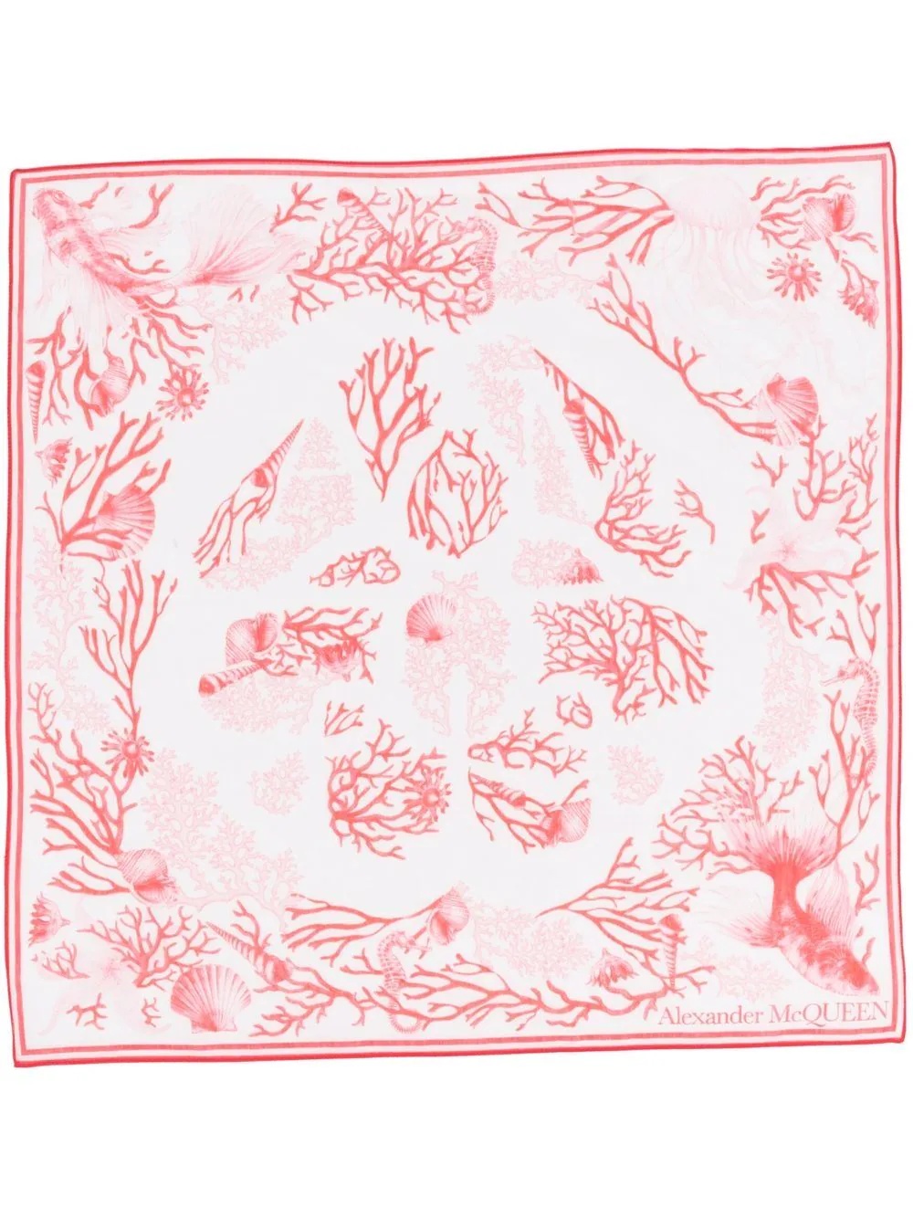 coral-motif branded scarf - 3