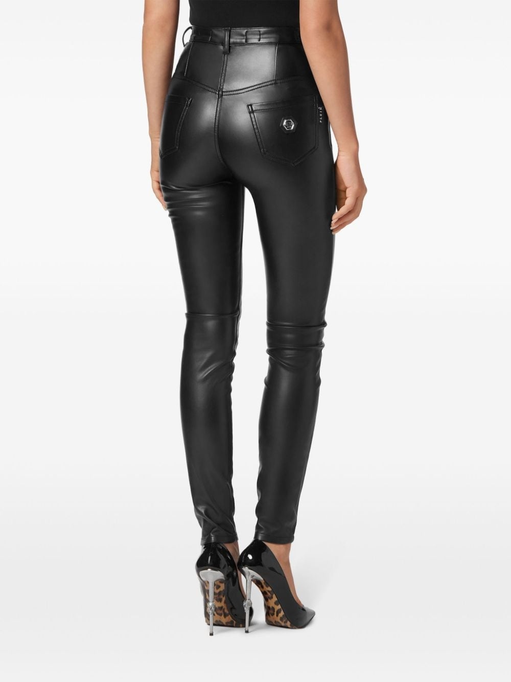 faux-leather leggings - 4