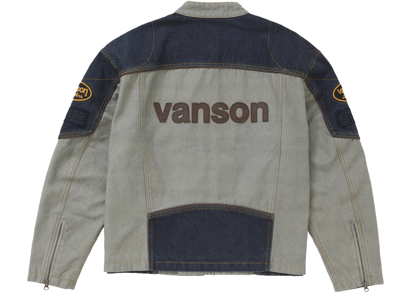 Supreme Vanson Leathers Cordura Cotton Jacket Denim - 3