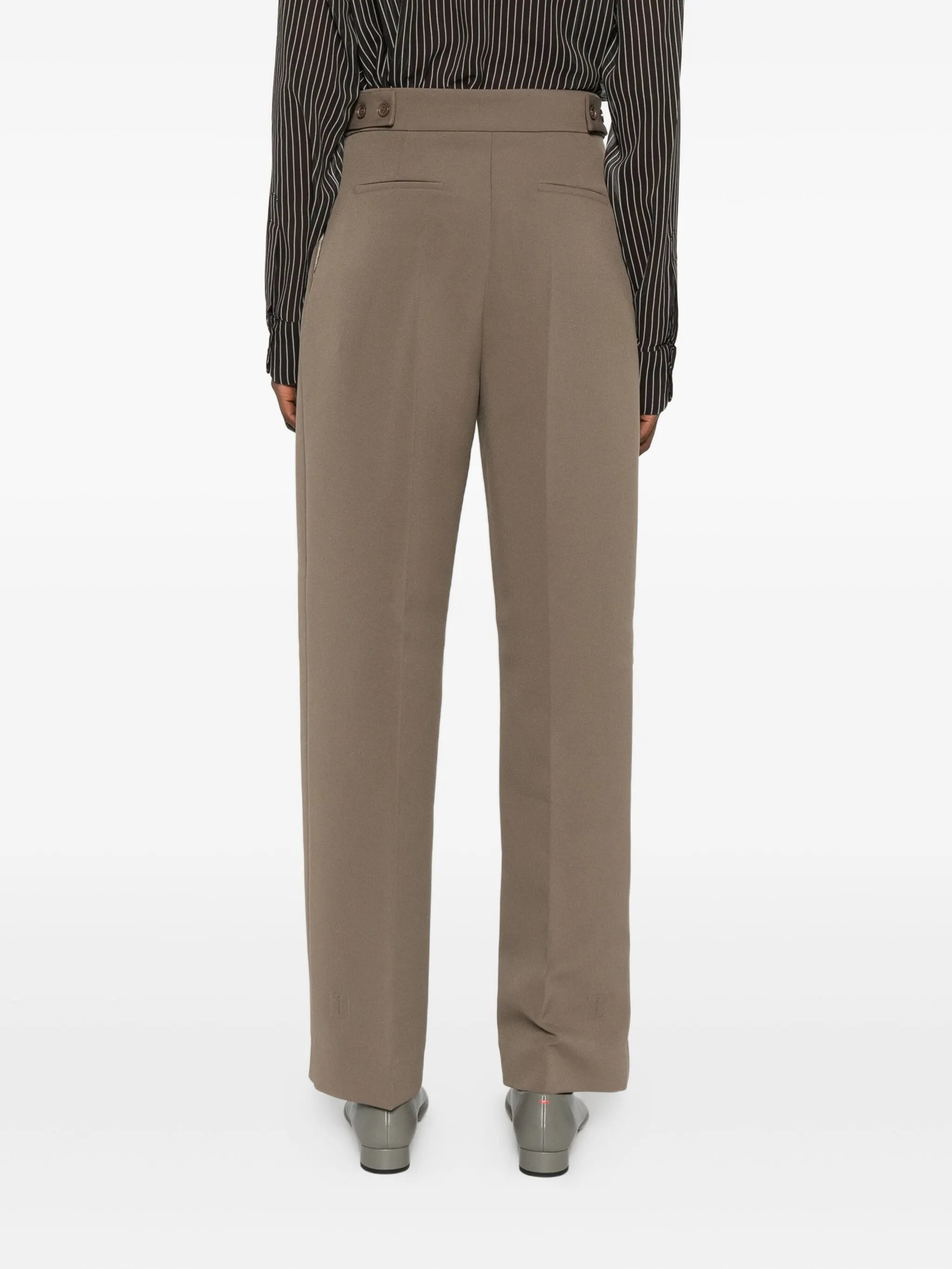 pleated buttoned trousers - 4