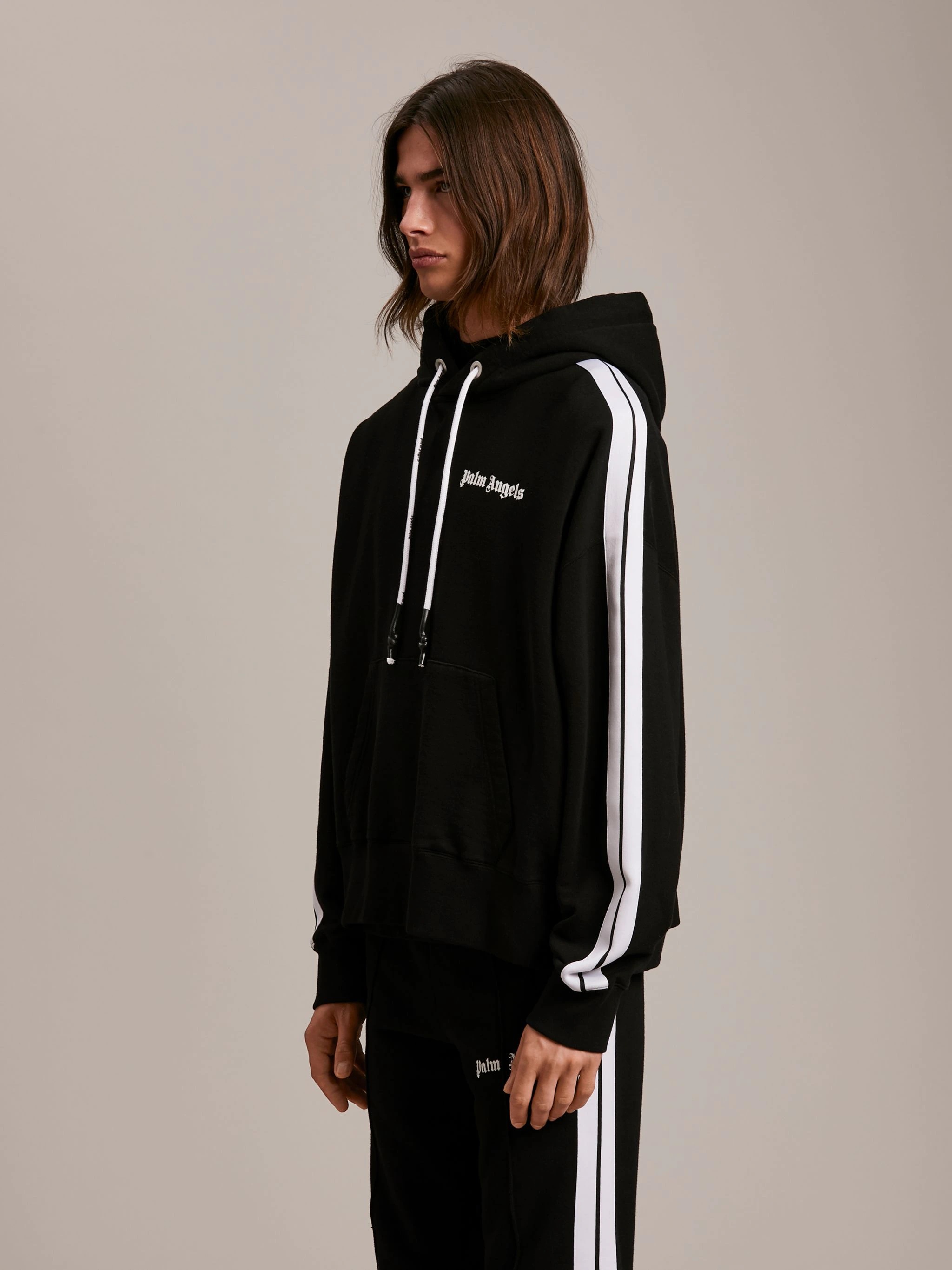 BLACK TRACK HOODIE - 4