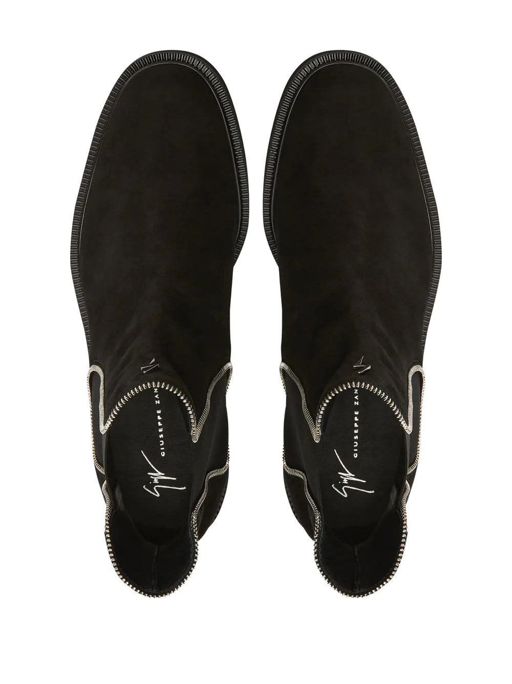 zipper-lined suede boots - 4