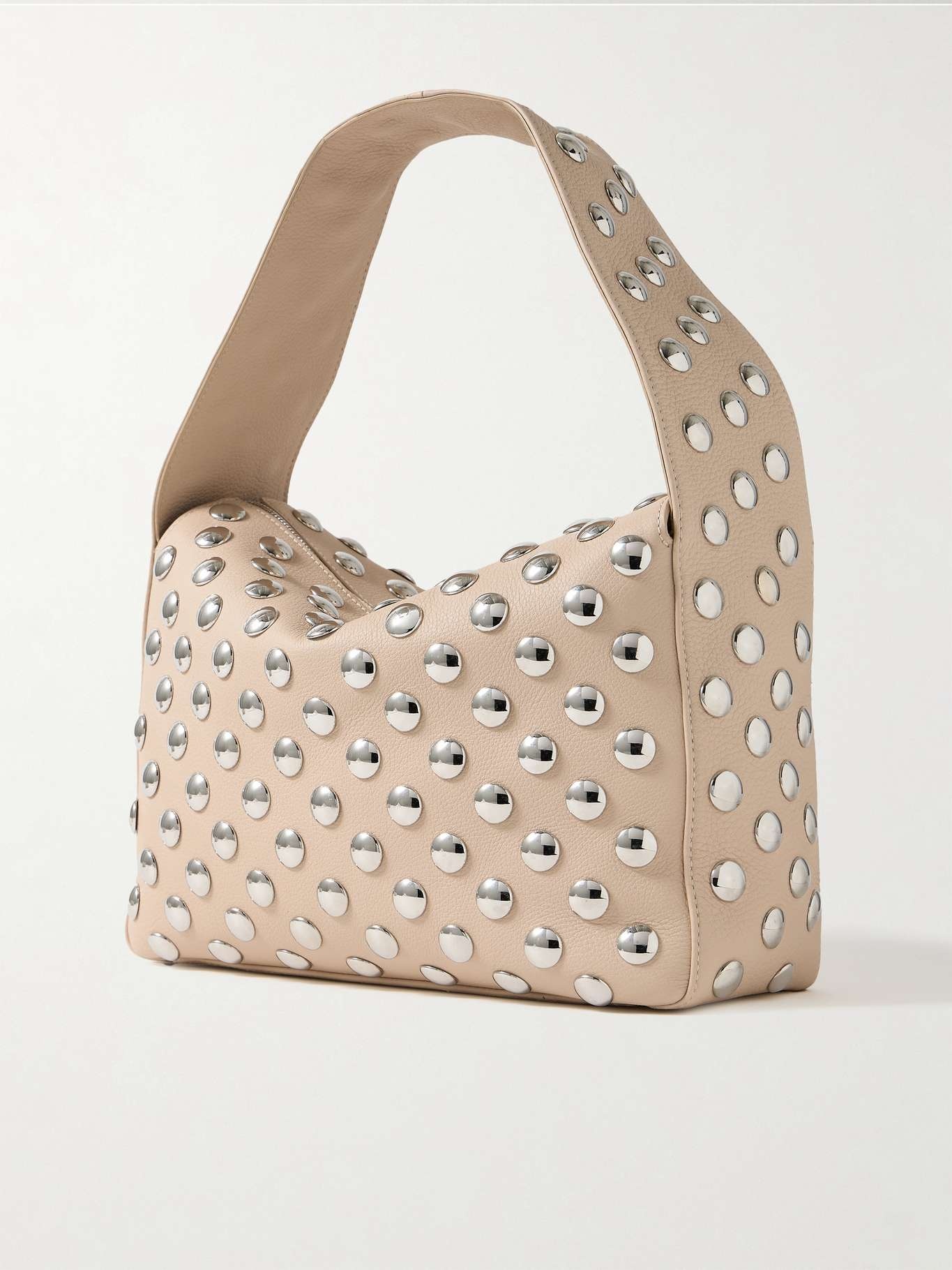 Elena large studded textured-leather shoulder bag - 3