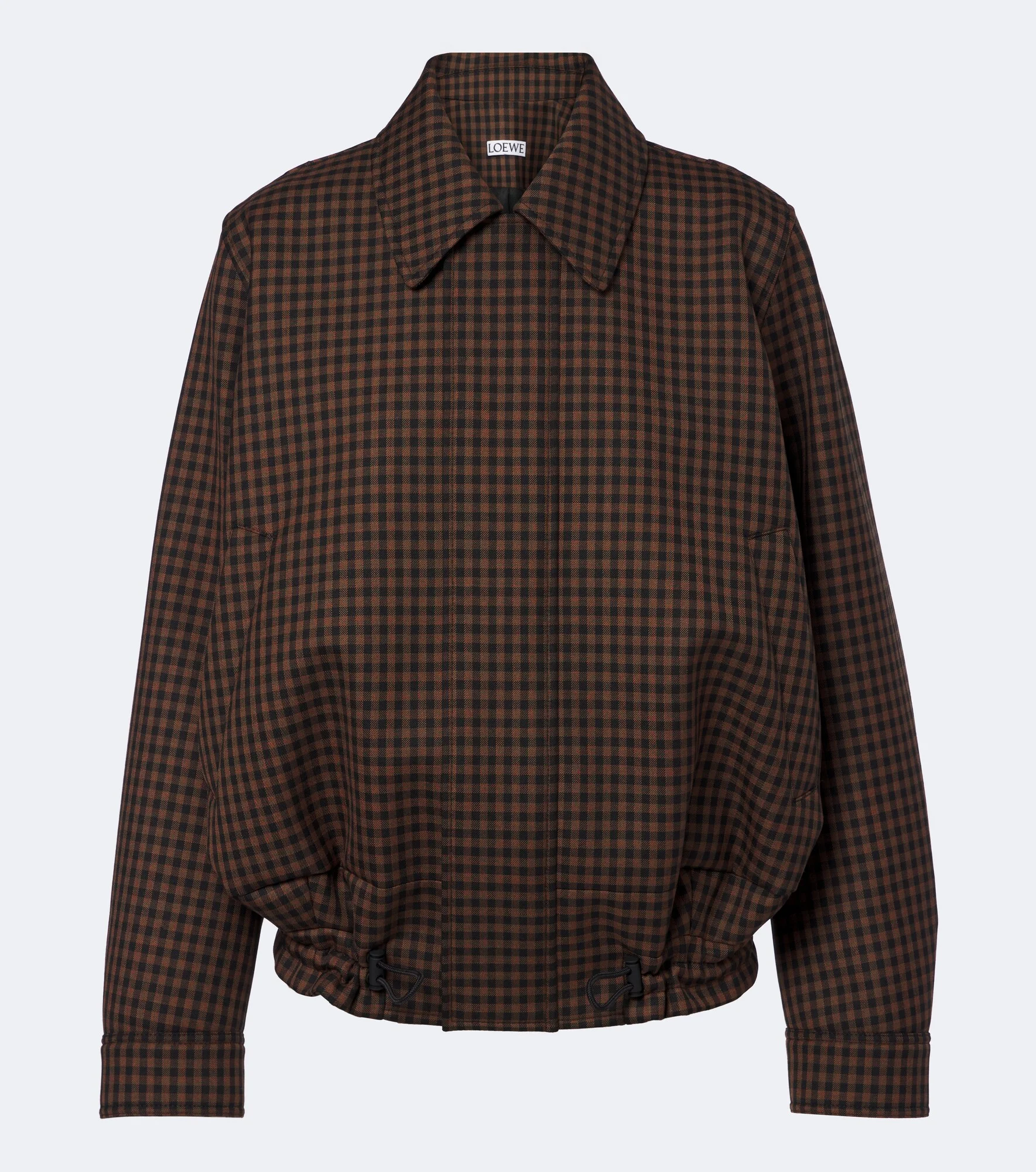 Checked wool blouson jacket - 1