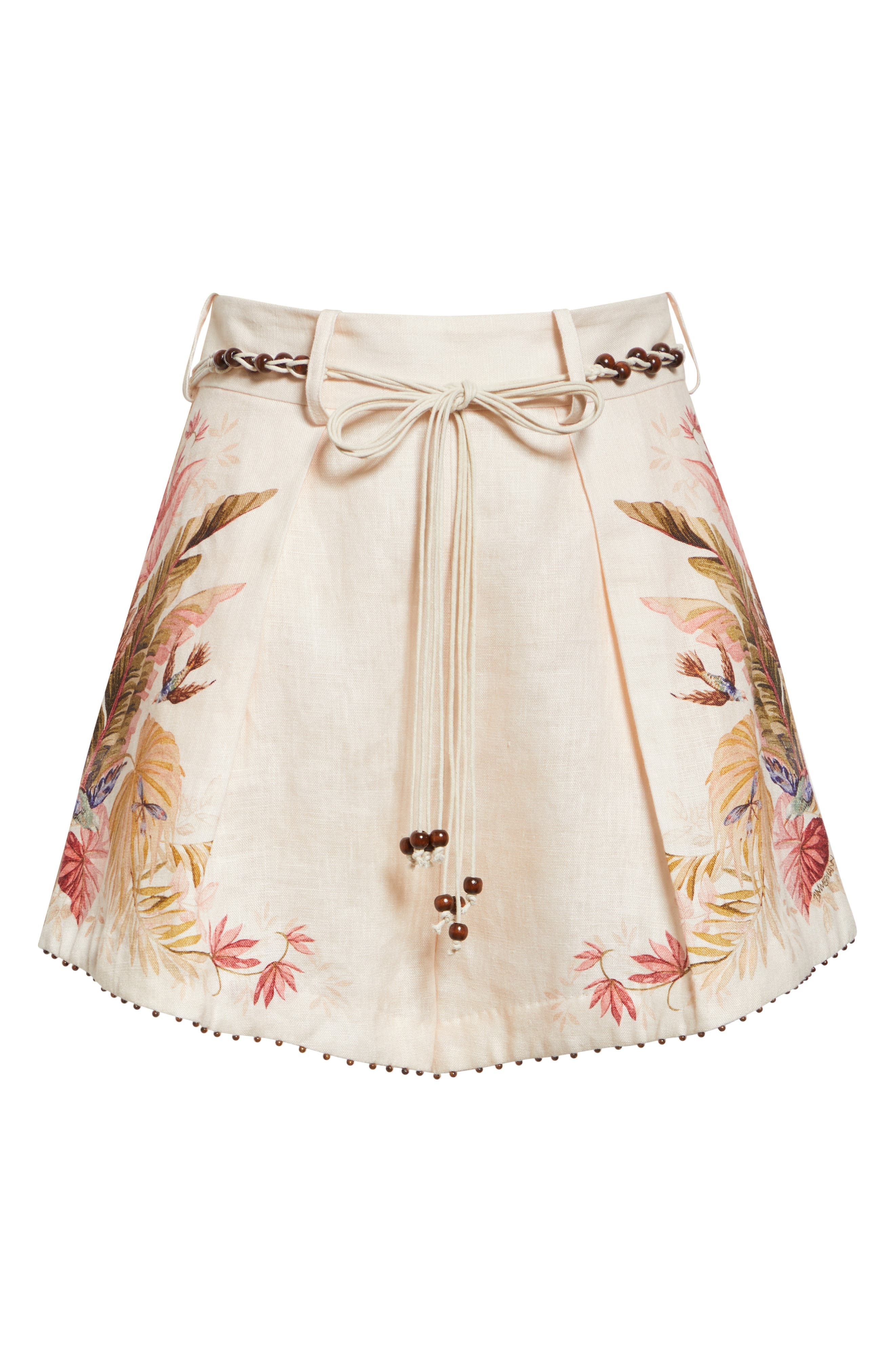 Zimmermann Ascension Print Linen Shorts in Cream Palm Floral at Nordstrom - 6