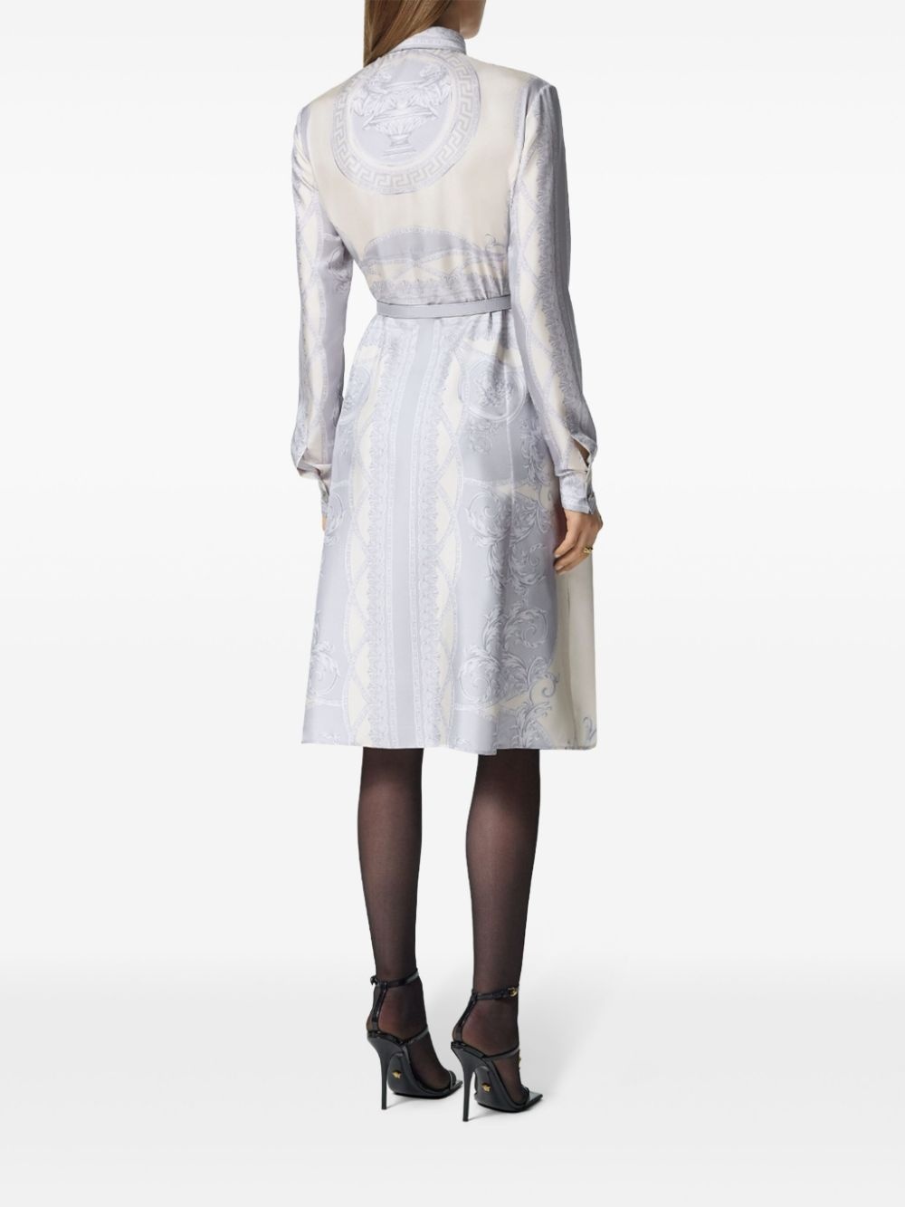 Barocco-print shirt dress - 4