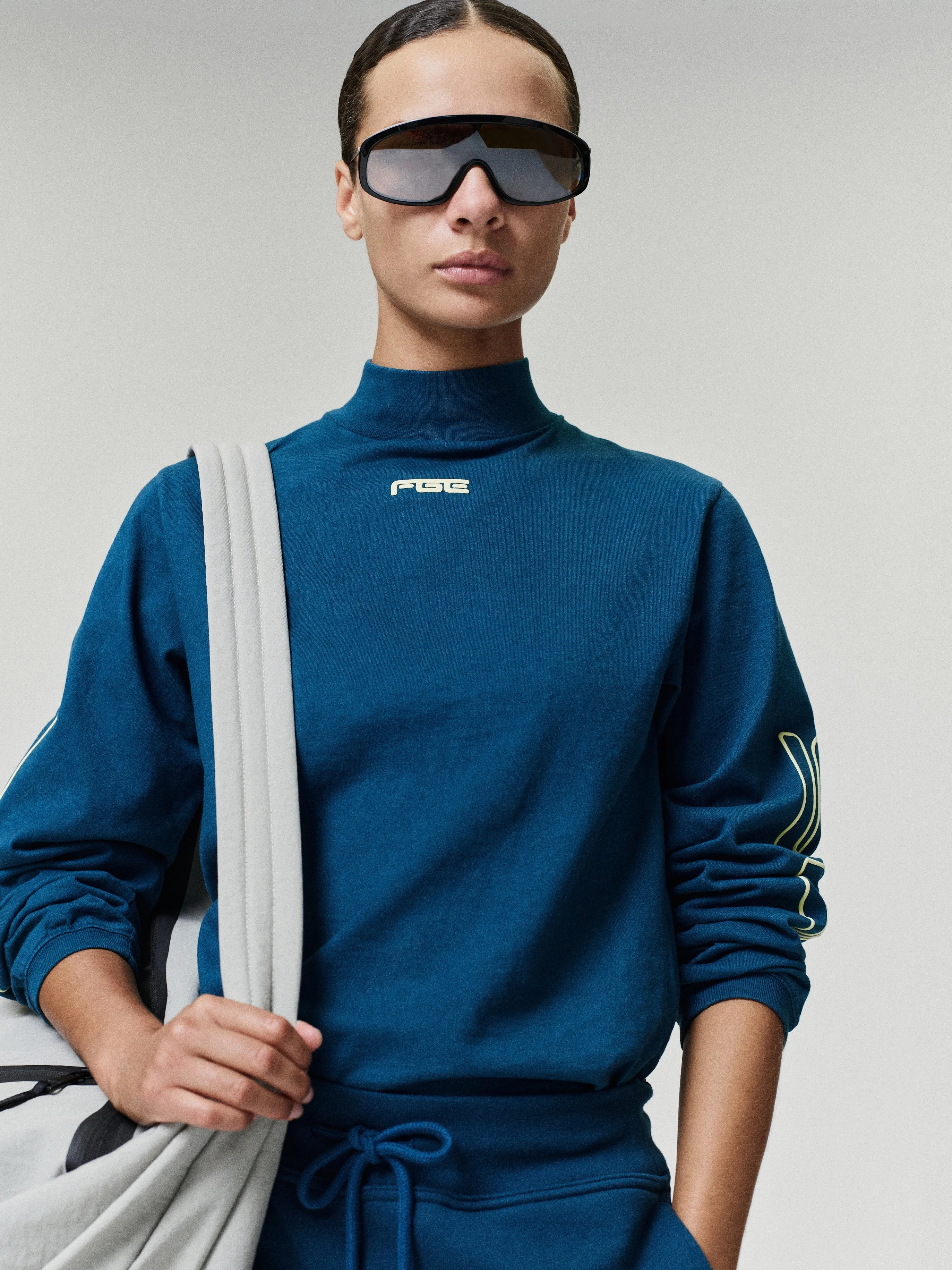 Womens Slim Mock Neck Longsleeve Tee - 1
