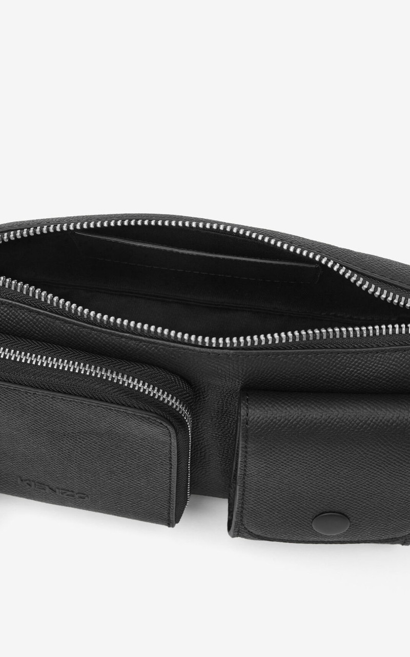 Small KENZO Kompact grained leather shoulder bag 5