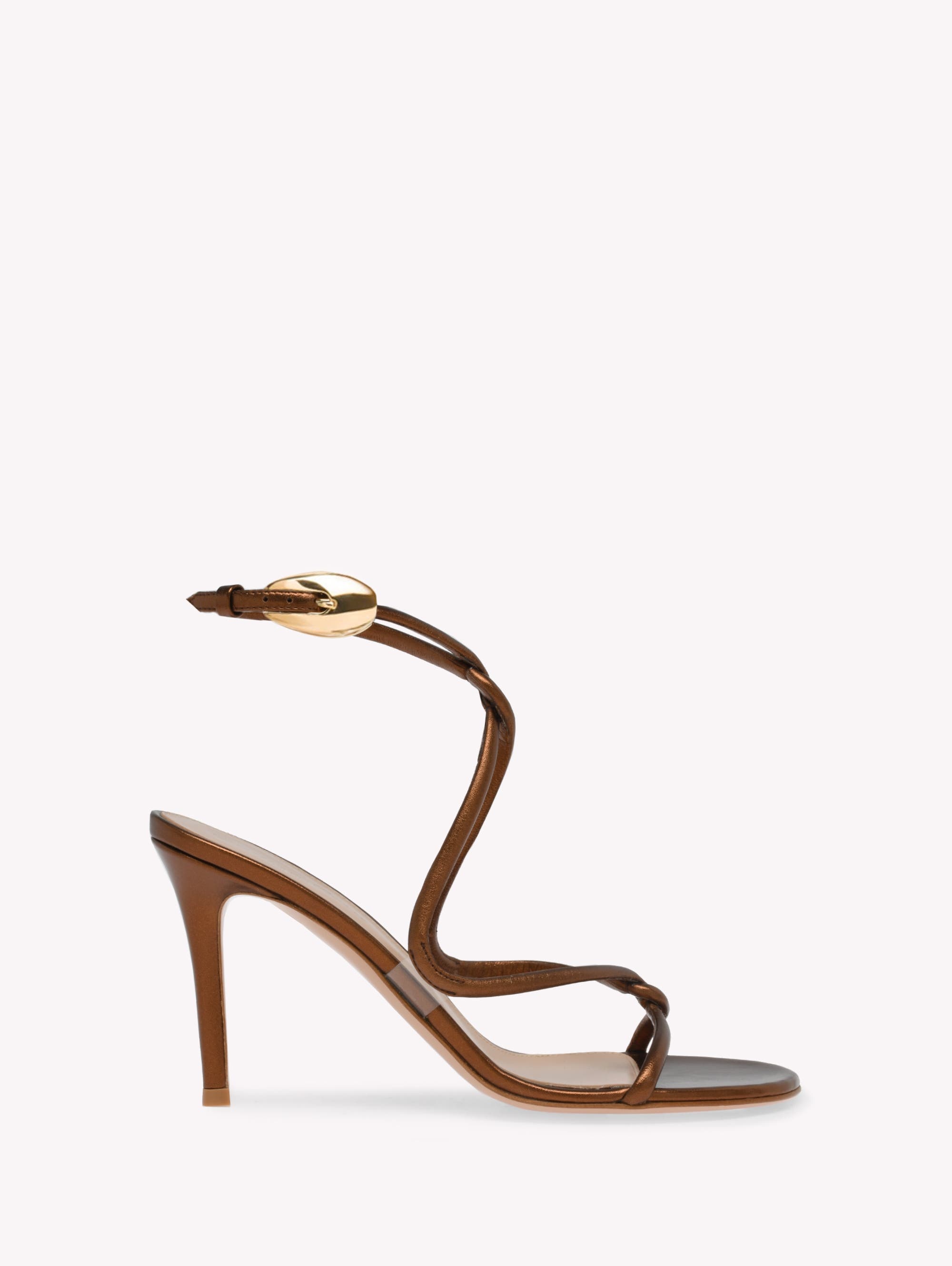 Gianvito Rossi Black Mamba 85 Sandals in Metallic Brown at Nordstrom - 1