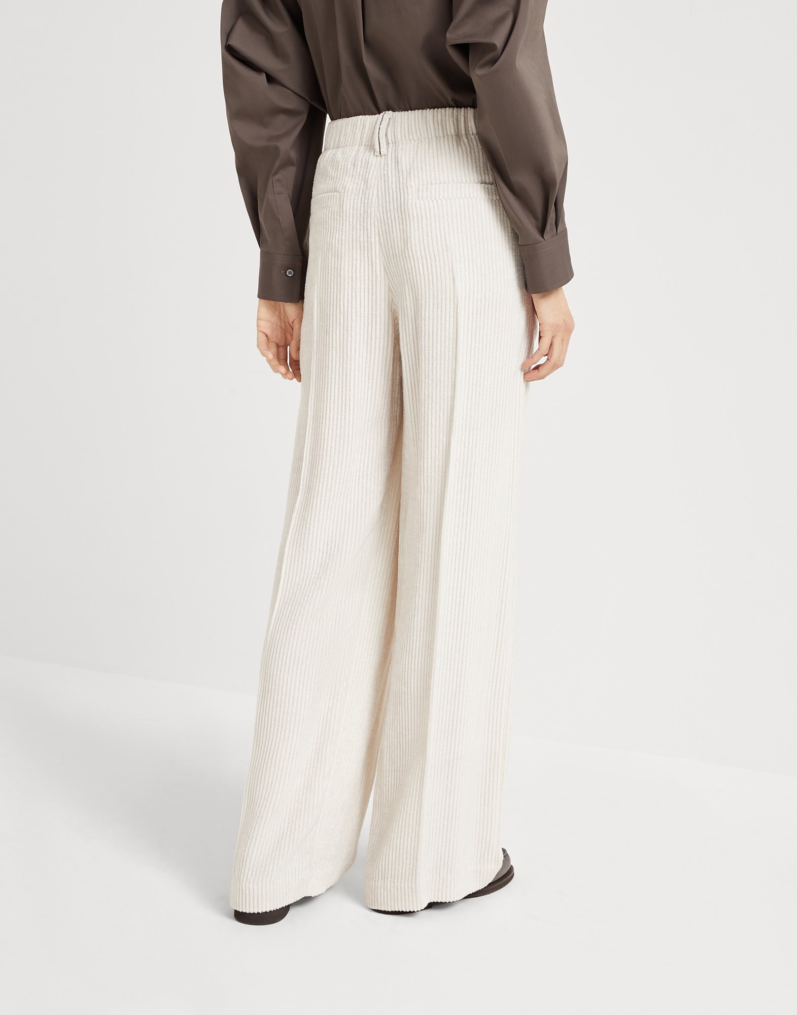 Fluid corduroy sartorial track trousers with monili - 2
