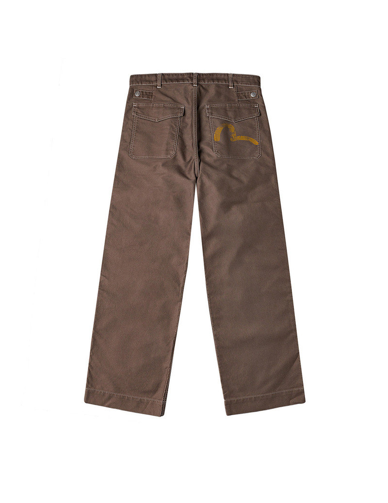 EVISU Hand-Painted Seagull Print Relax Fit Flight Pants outlook