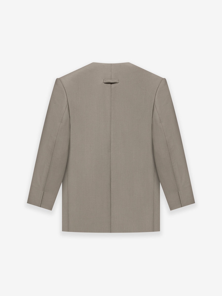 Wool Mohair Lapelless Jacket - 2