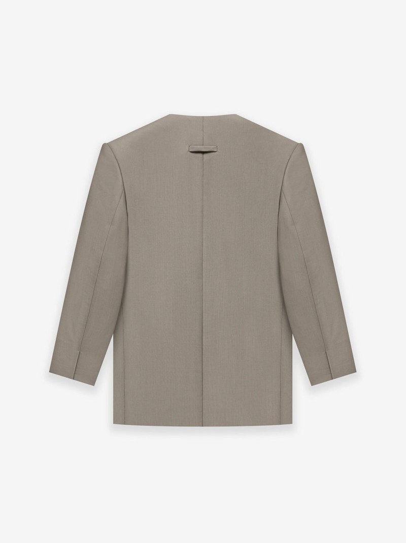 Wool Mohair Lapelless Jacket 2