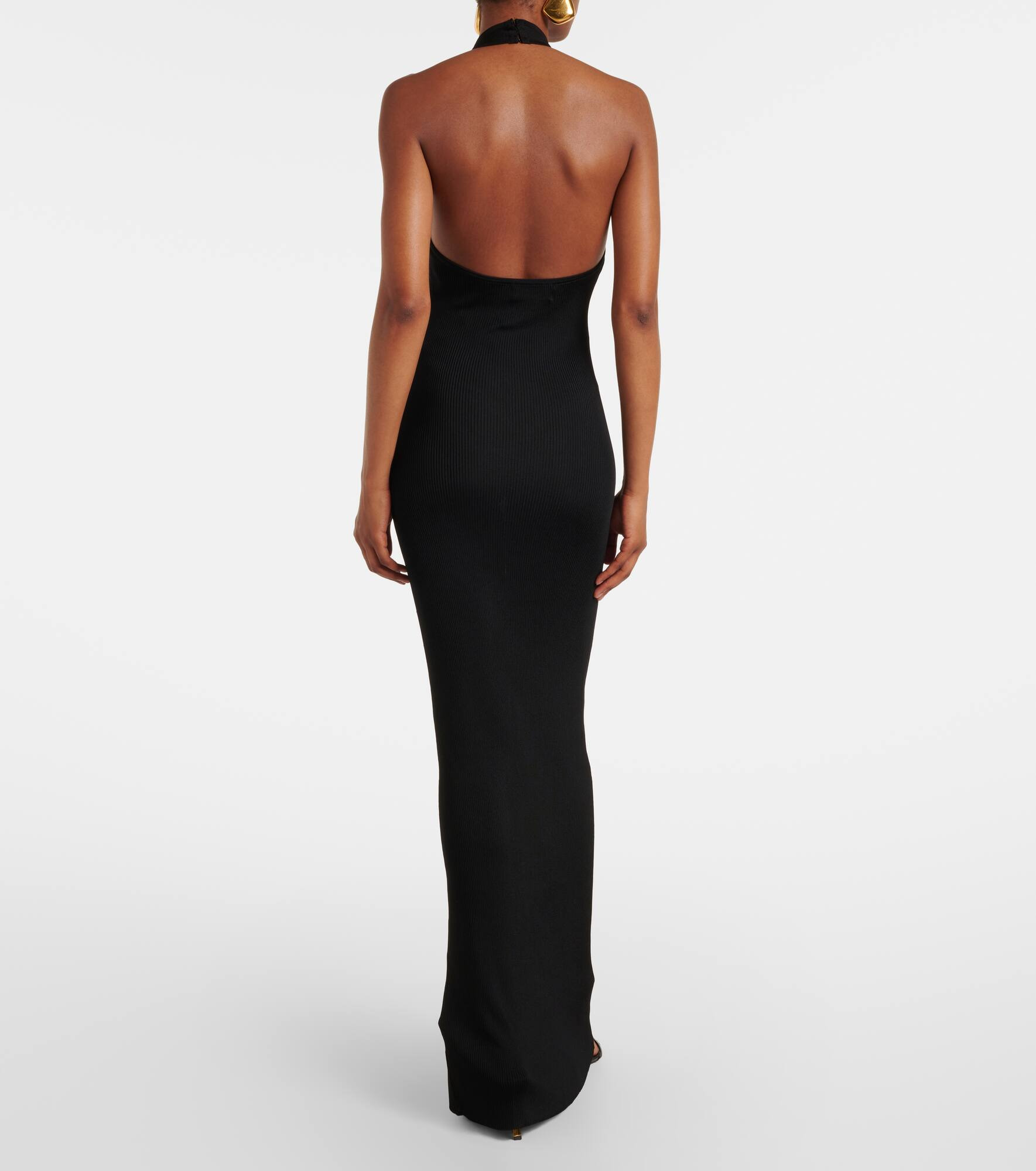 Ribbed-knit halterneck maxi dress - 3