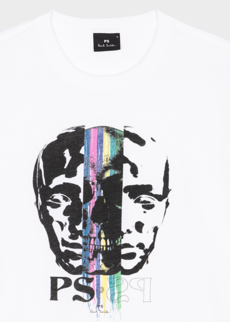 Paul Smith White 'Opposite Faces' Print T-Shirt outlook