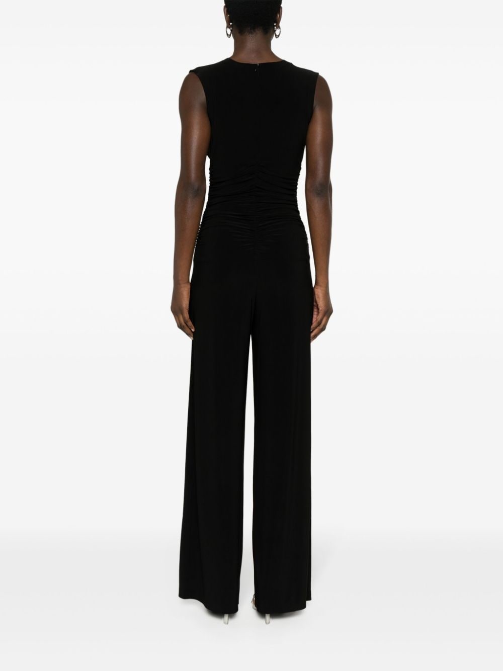 ruched V-neck jumpsuit - 4