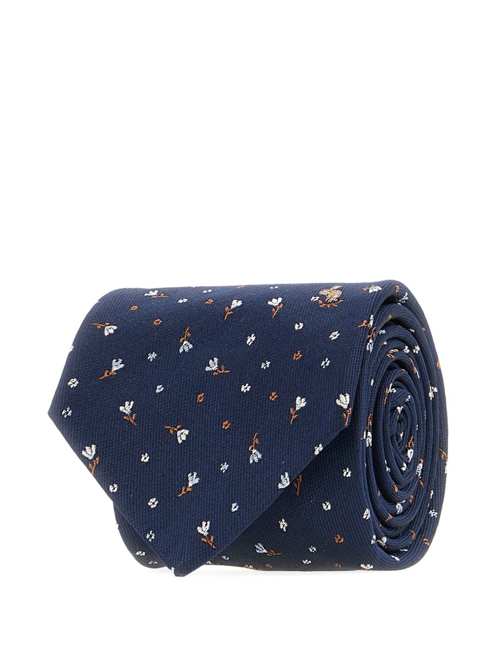 floral-embroidered silk tie - 3