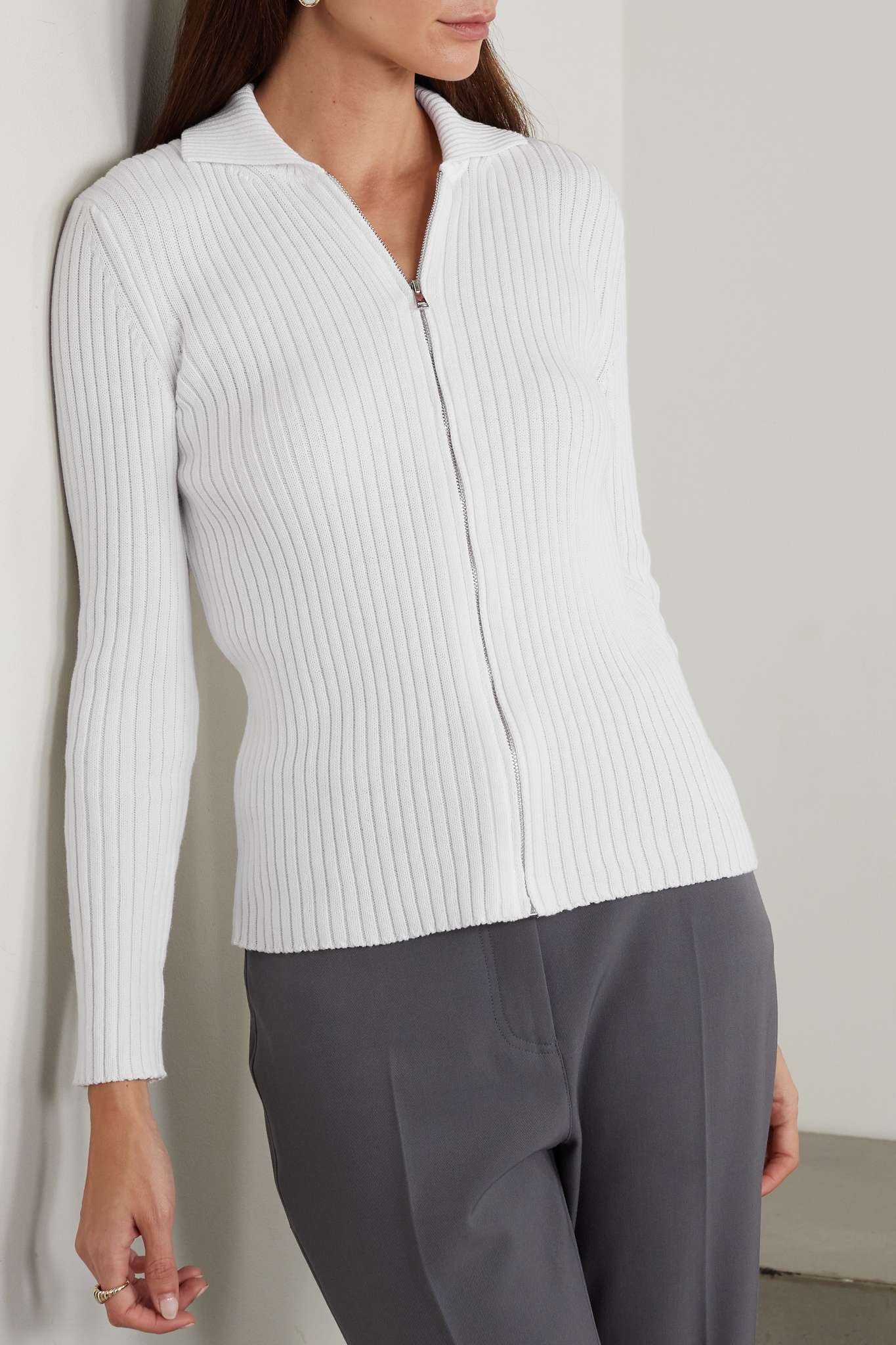 Leisure Calante ribbed cotton-blend cardigan - 3