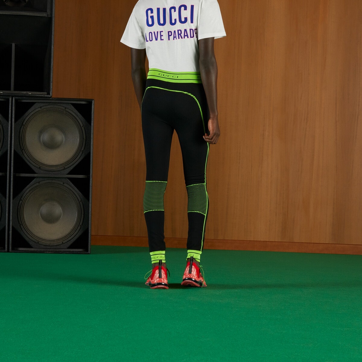 Jacquard tubular jersey leggings - 8