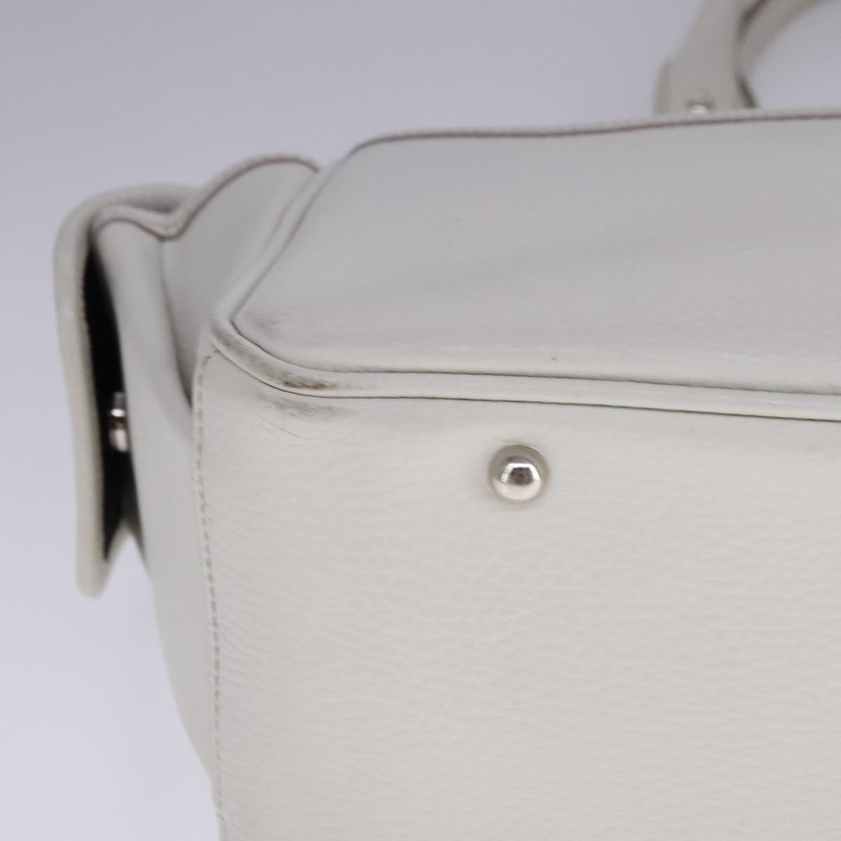 Burberry Hand Bag Leather White Silver - 9