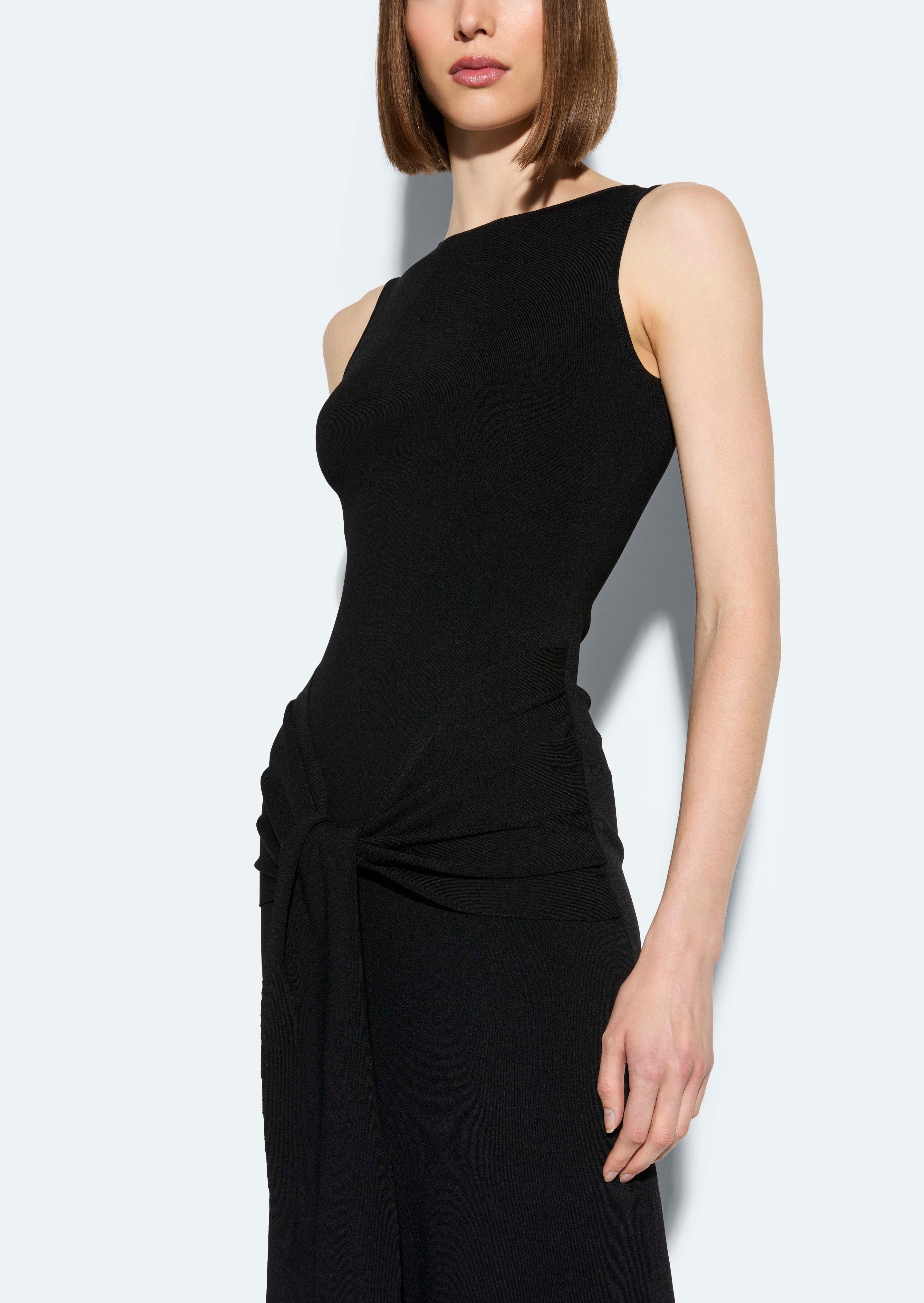 Viscose Waist Tie Dress - 4