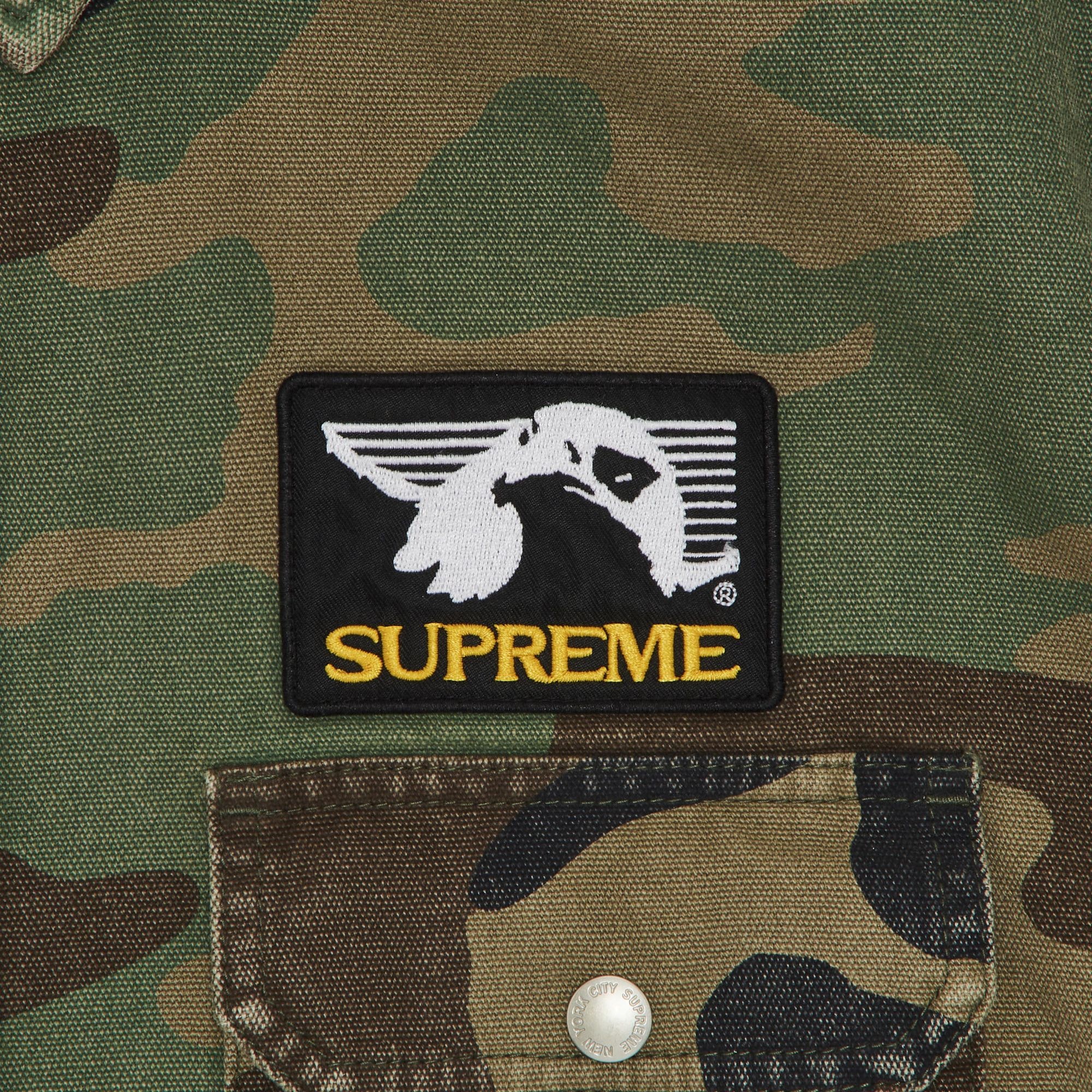 Supreme Patches Hooded Zip Up Shirt 'Woodland Camo' - 3