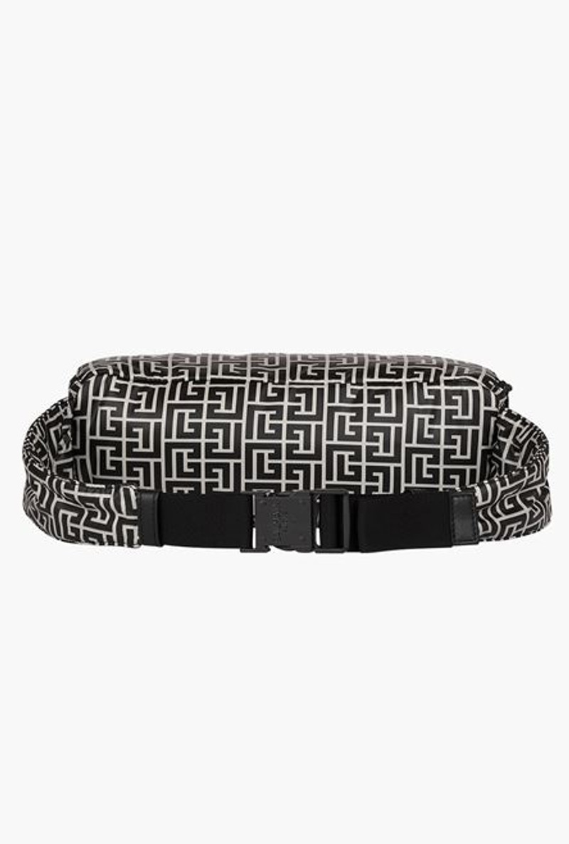 Nylon belt bag with bicolor Balmain monogram 3