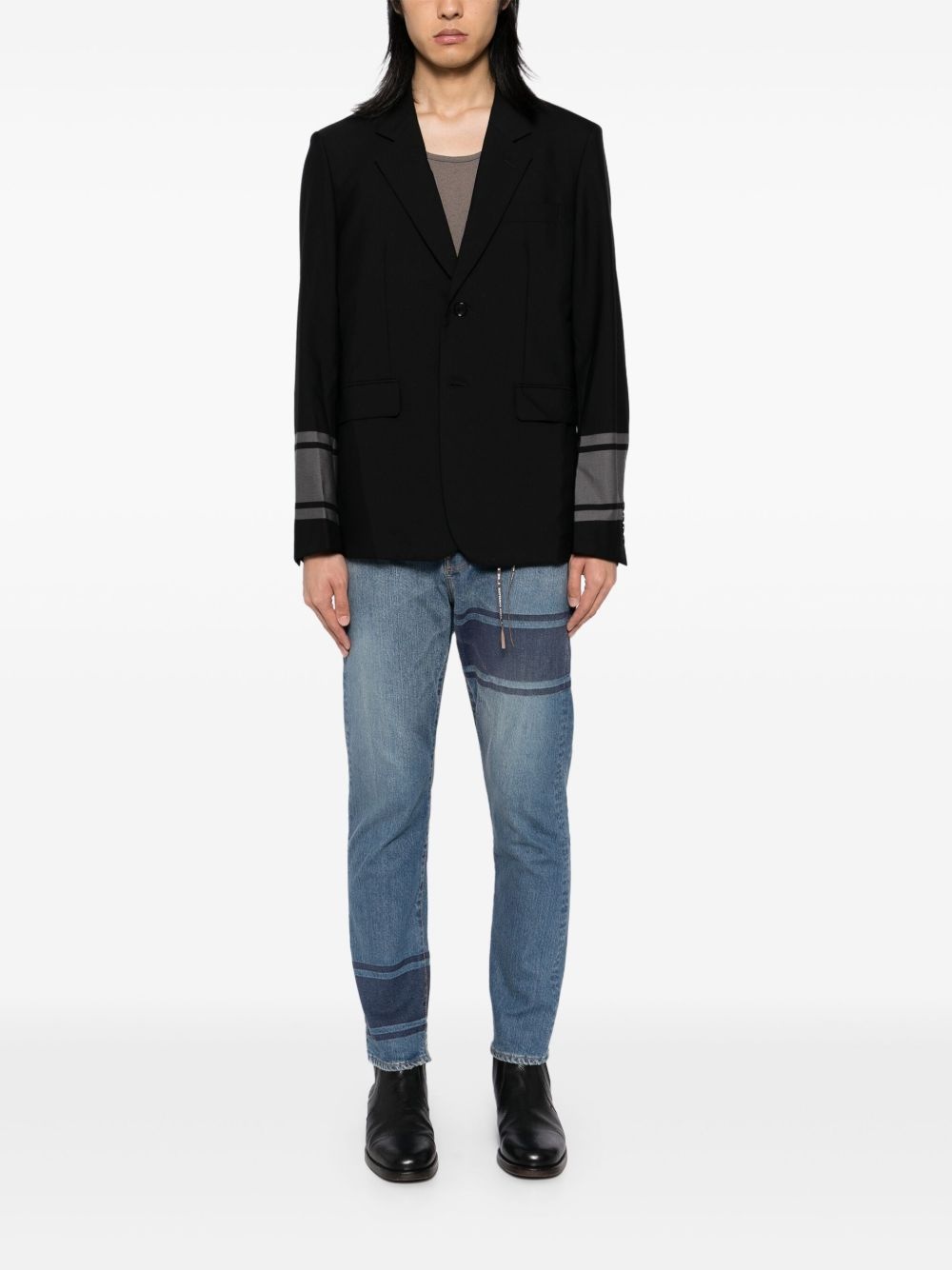 stripe-detail jeans - 2