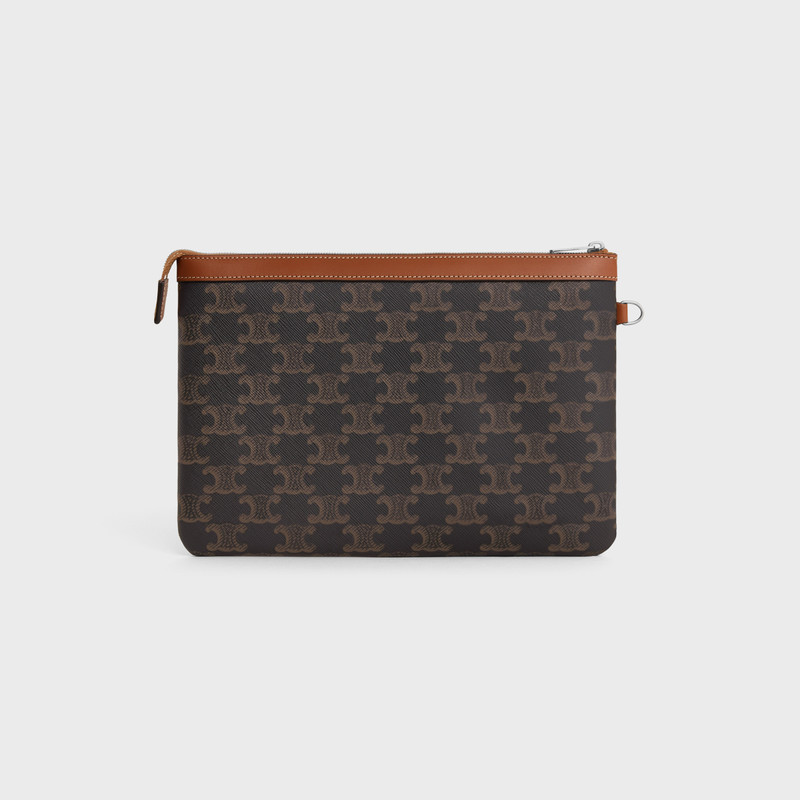 Pouch with strap in Triomphe Canvas and Calfskin 4