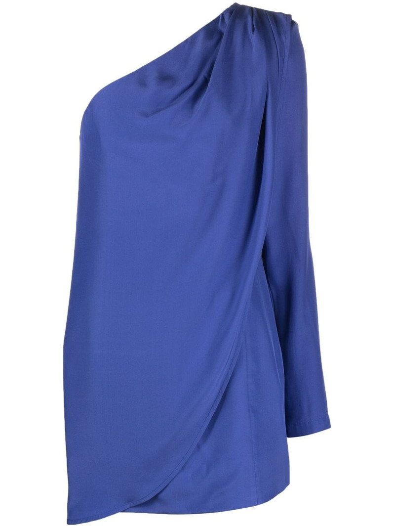 Oria single-sleeve silk minidress 1