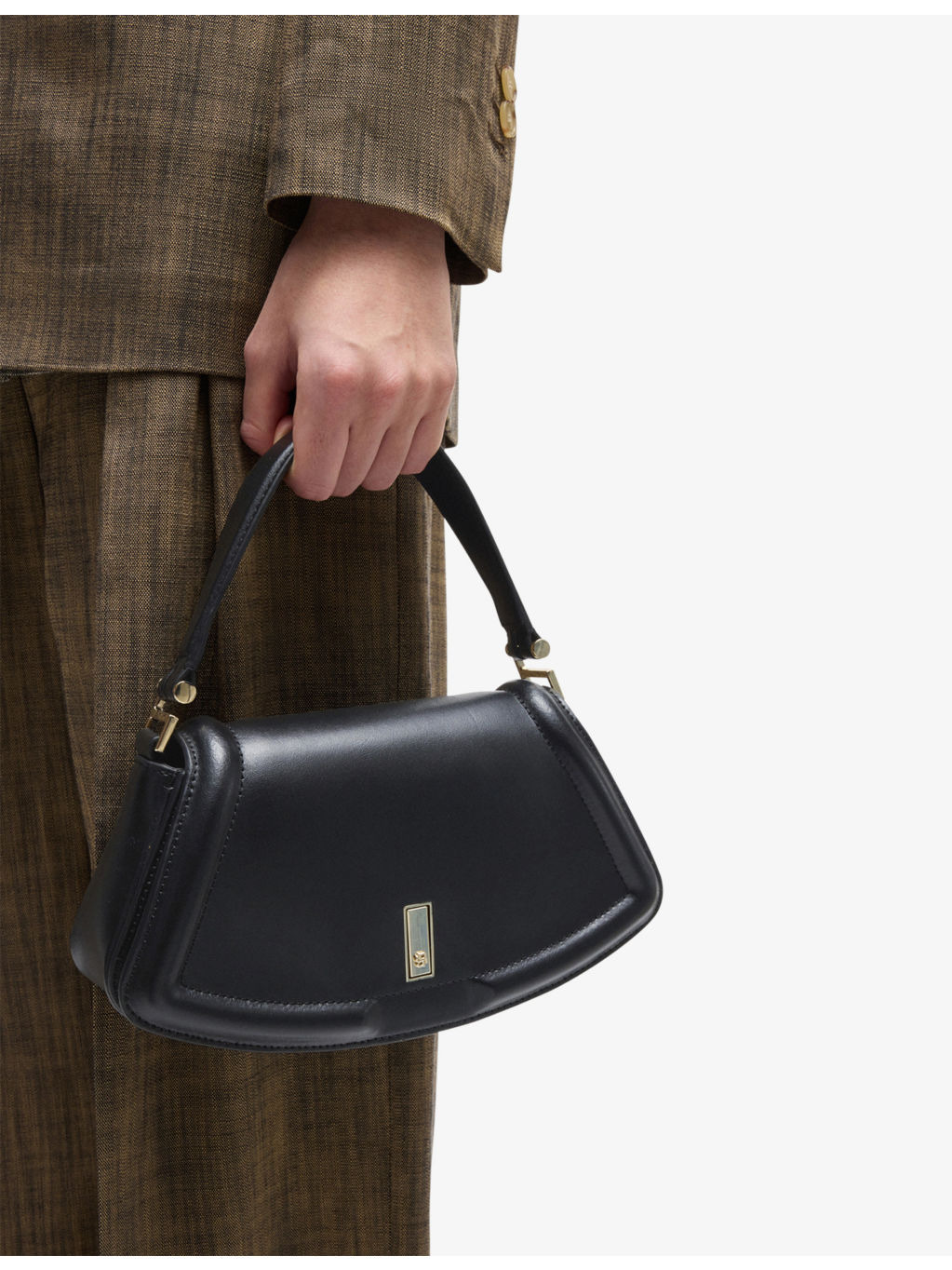 Ariell Double B Monogram Leather Shoulder Bag - 2