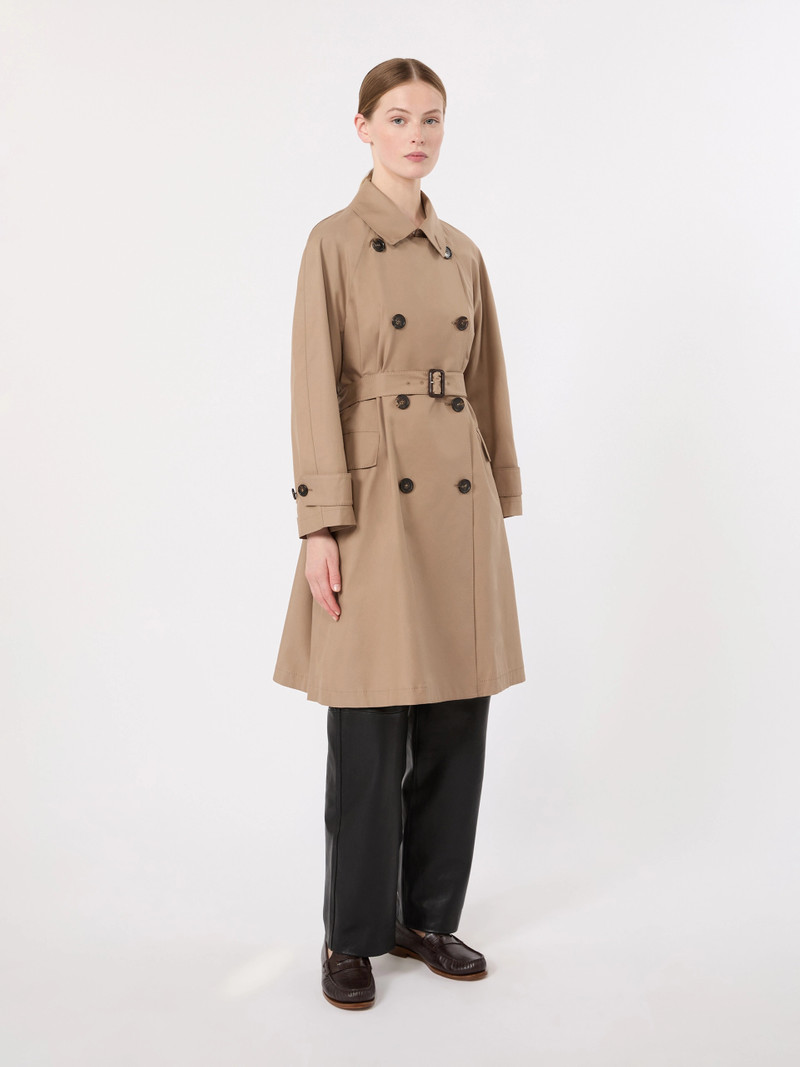 ALESSIO Double-breasted trench coat in water-repellent twill - CAMEL 3