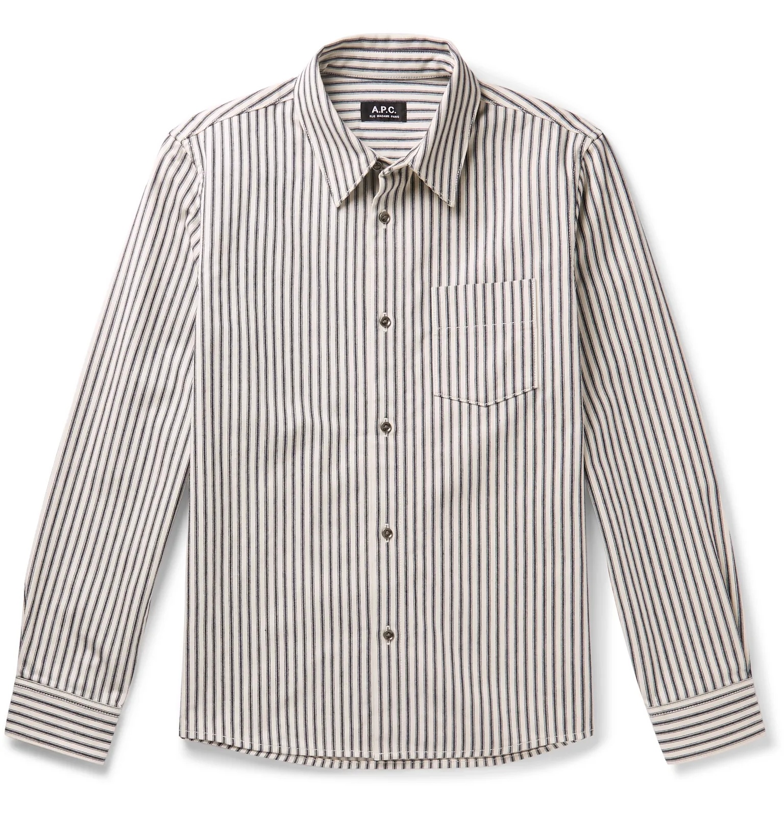 Victor Striped Cotton-Twill Overshirt - 1