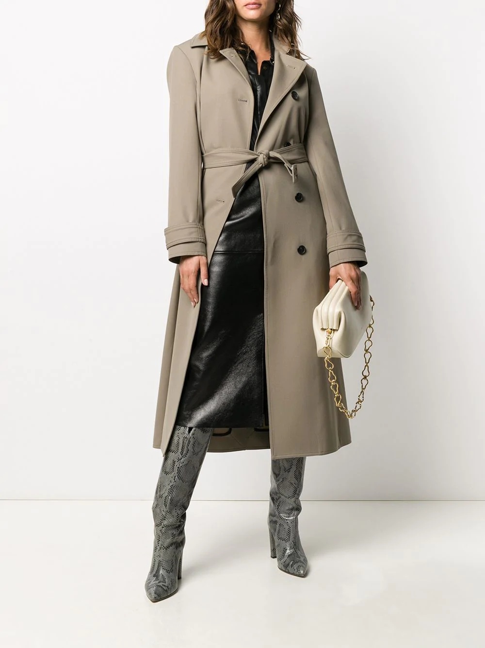 belted trench coat - 2