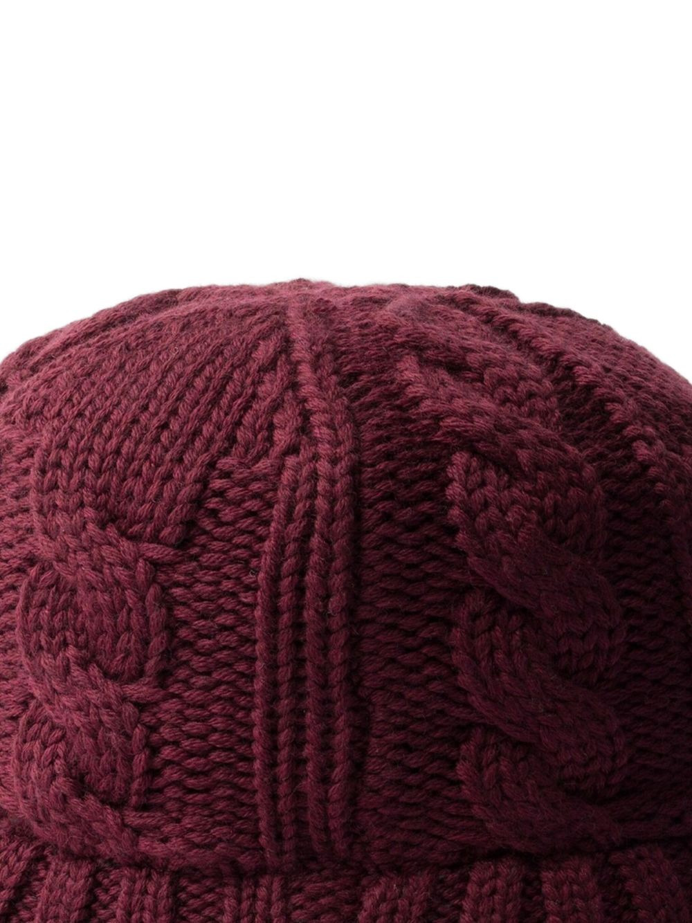 cable-knit logo bucket hat - 4