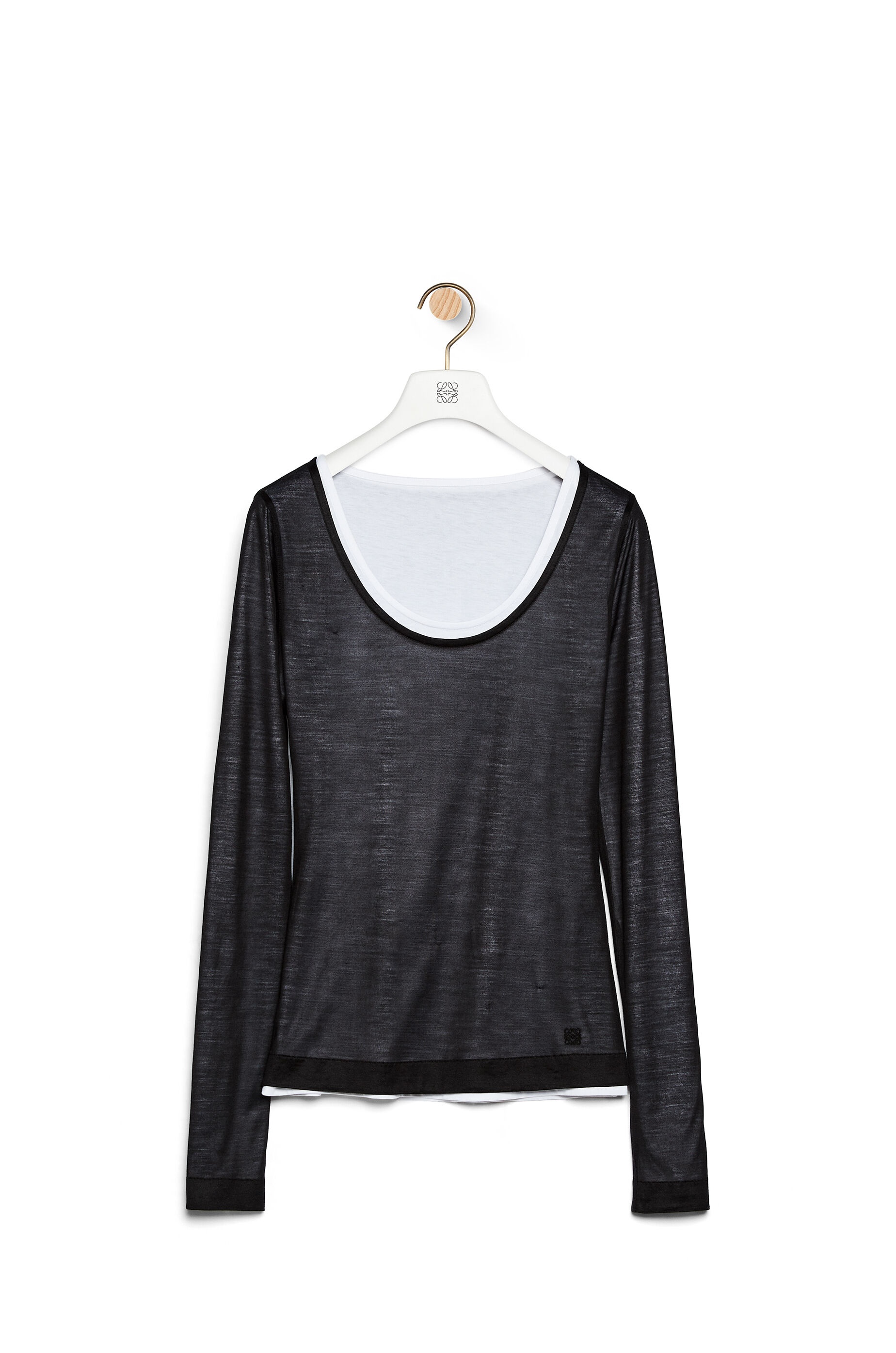 Double layer scoop neck top in cotton - 1