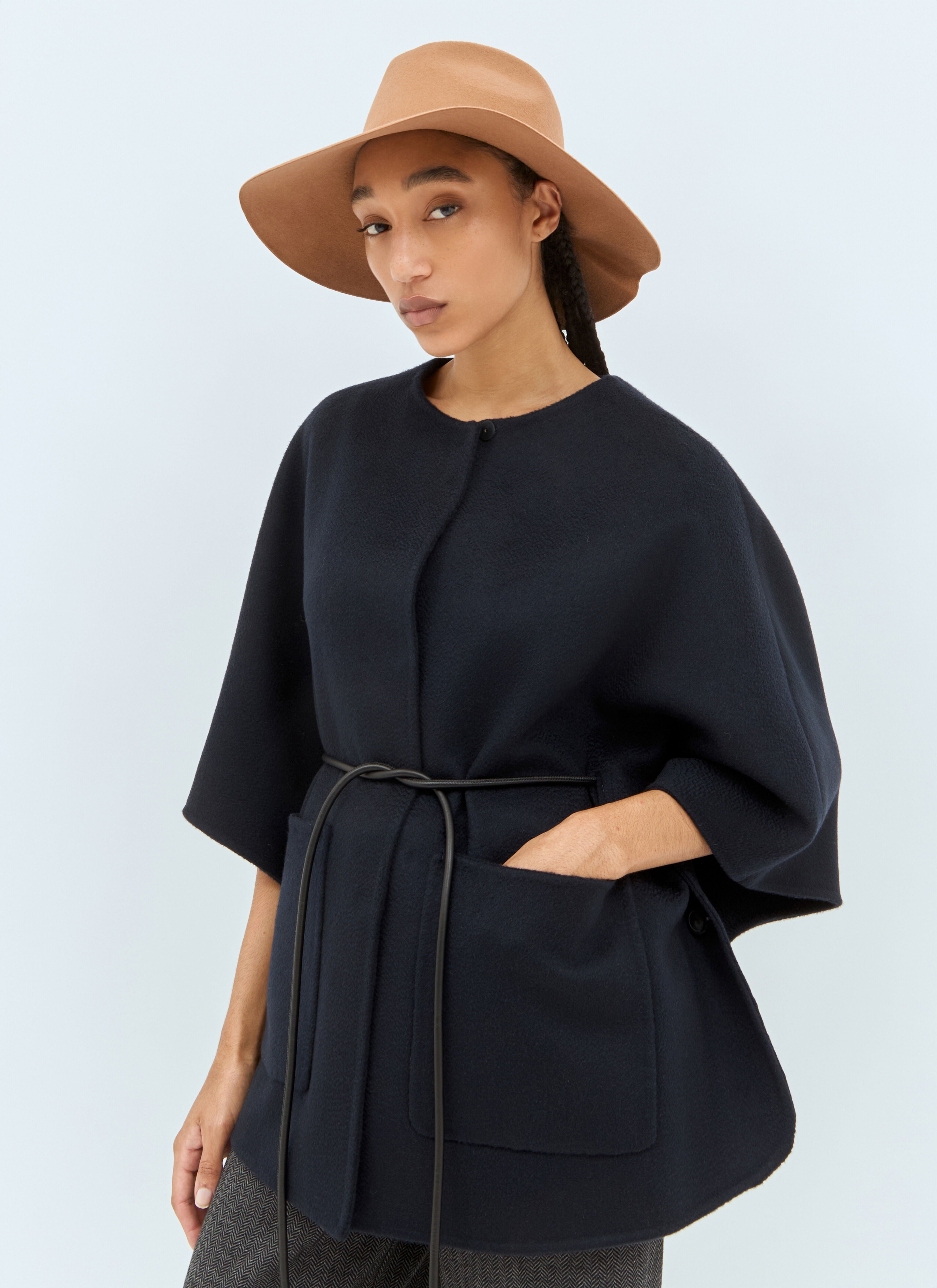 Max Mara Women Felt Wool Wide Brim Hat - 2