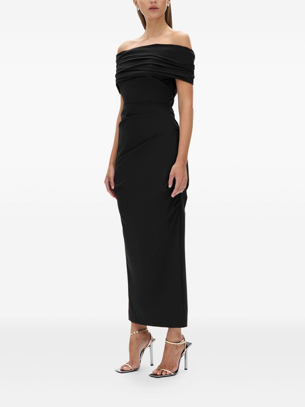 Camille draped off-shoulder maxi dress - 3