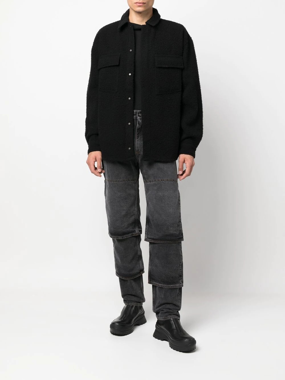 layered-design denim jean - 2