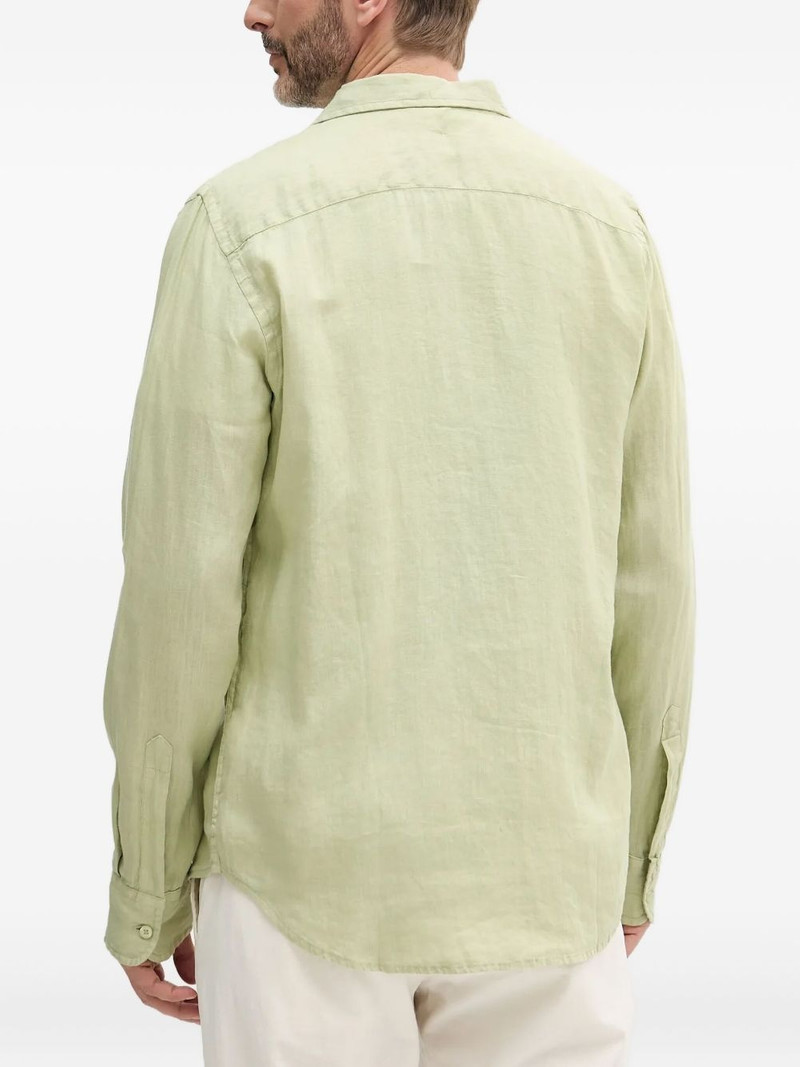 embroidered-logo linen shirt 3