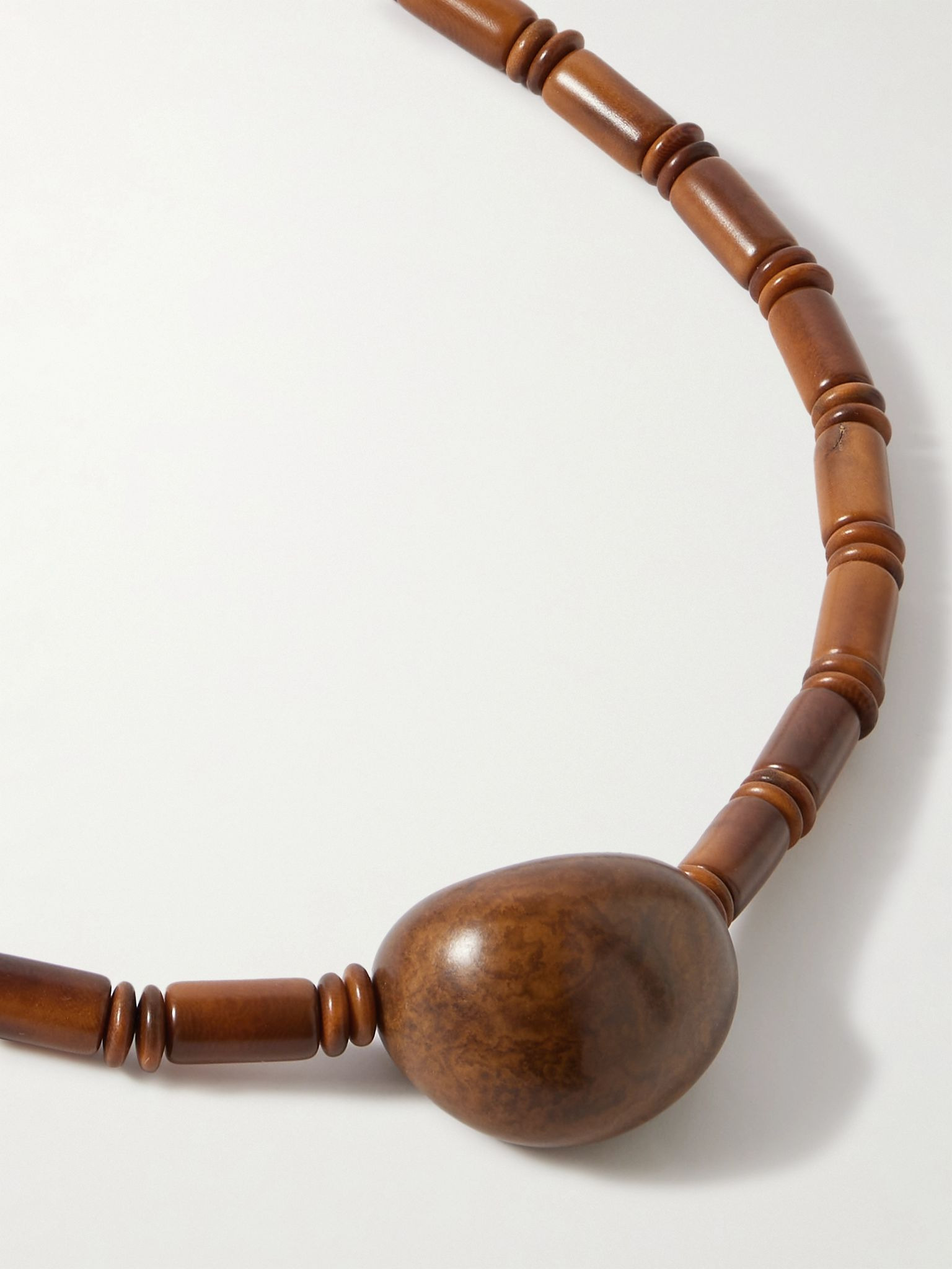 The Choker tagua and leather necklace Brown - 4