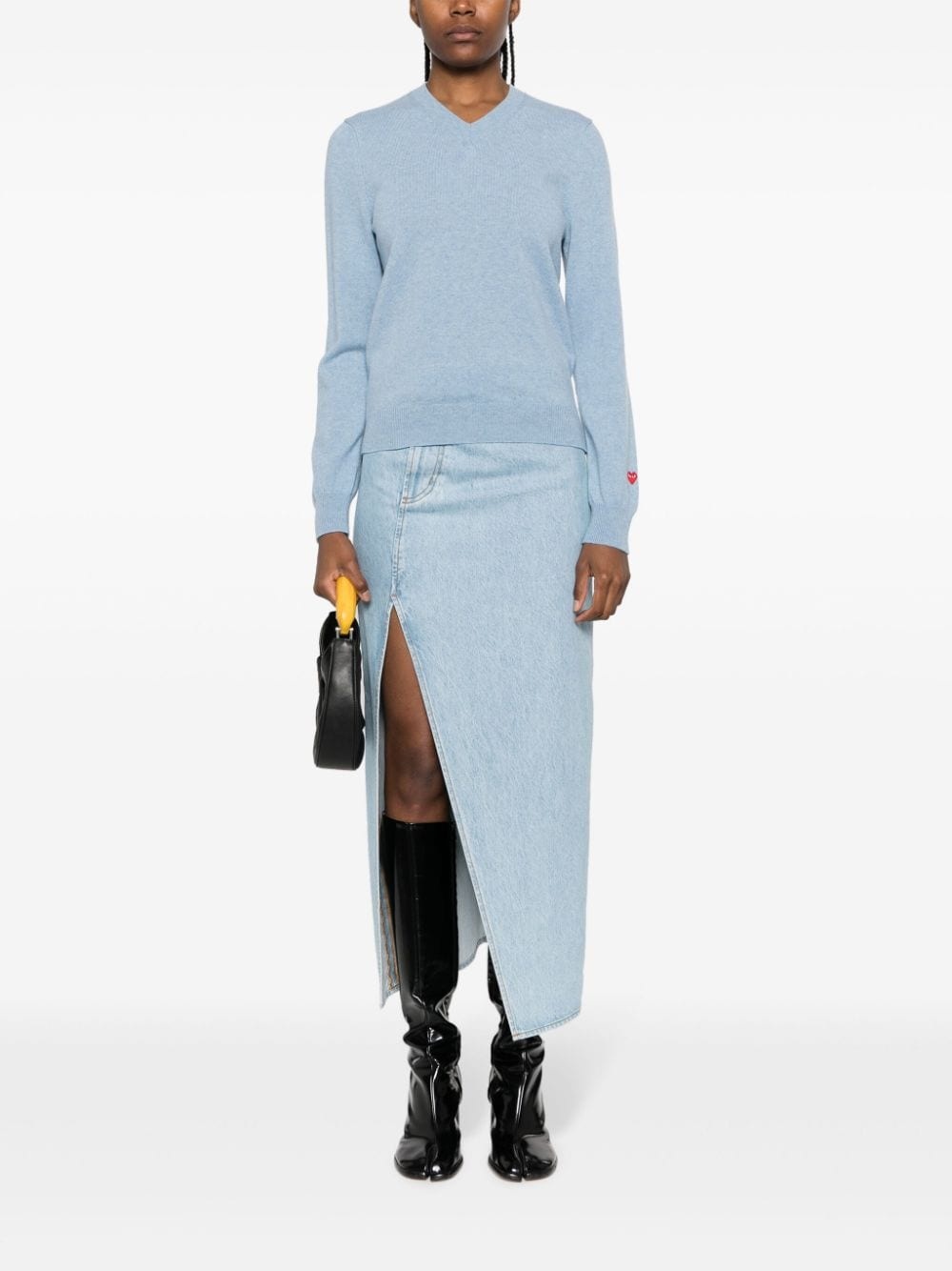heart logo wool jumper - 2