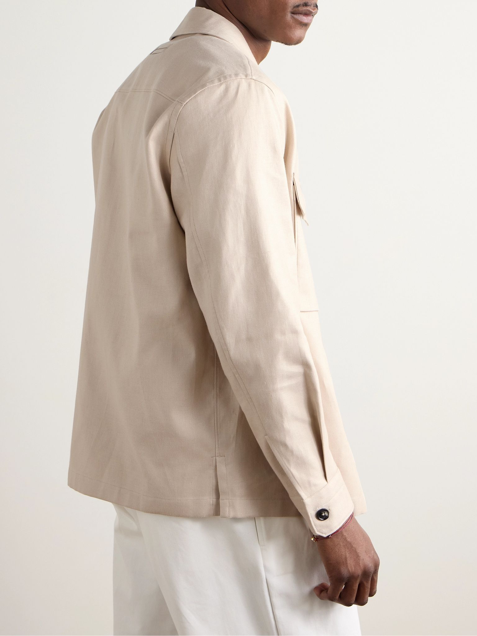 Linen-Twill Overshirt Neutral - 3