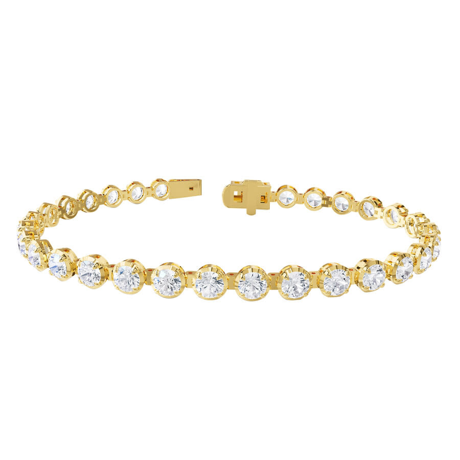 Diamond2Deal - Diamond2Deal 14k Yellow Gold 7.50 Carat Round Lab Grown Diamond Tennis Bracelet 7" VVS-VS, E-F - 1