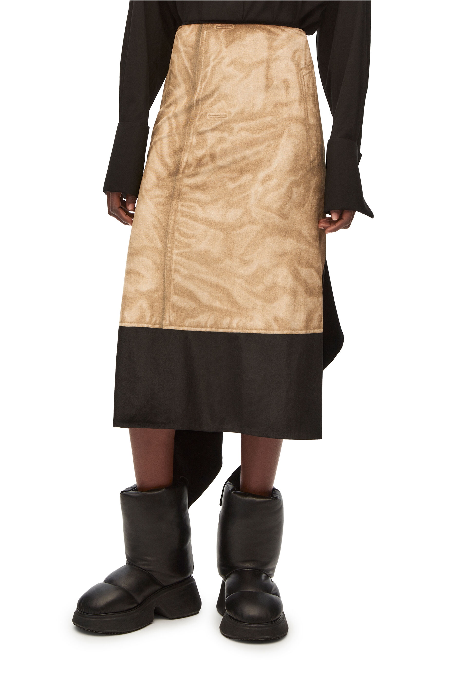 Trompe l'oeil skirt in velvet - 3